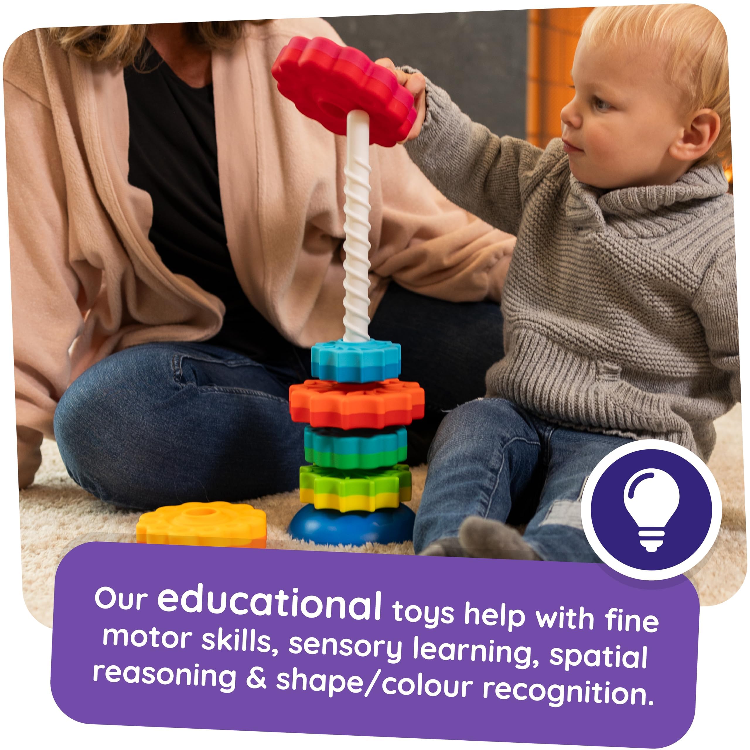 Fat Brain SpinAgain FA110-1 Stacking & Twirling Toy for Toddlers 14