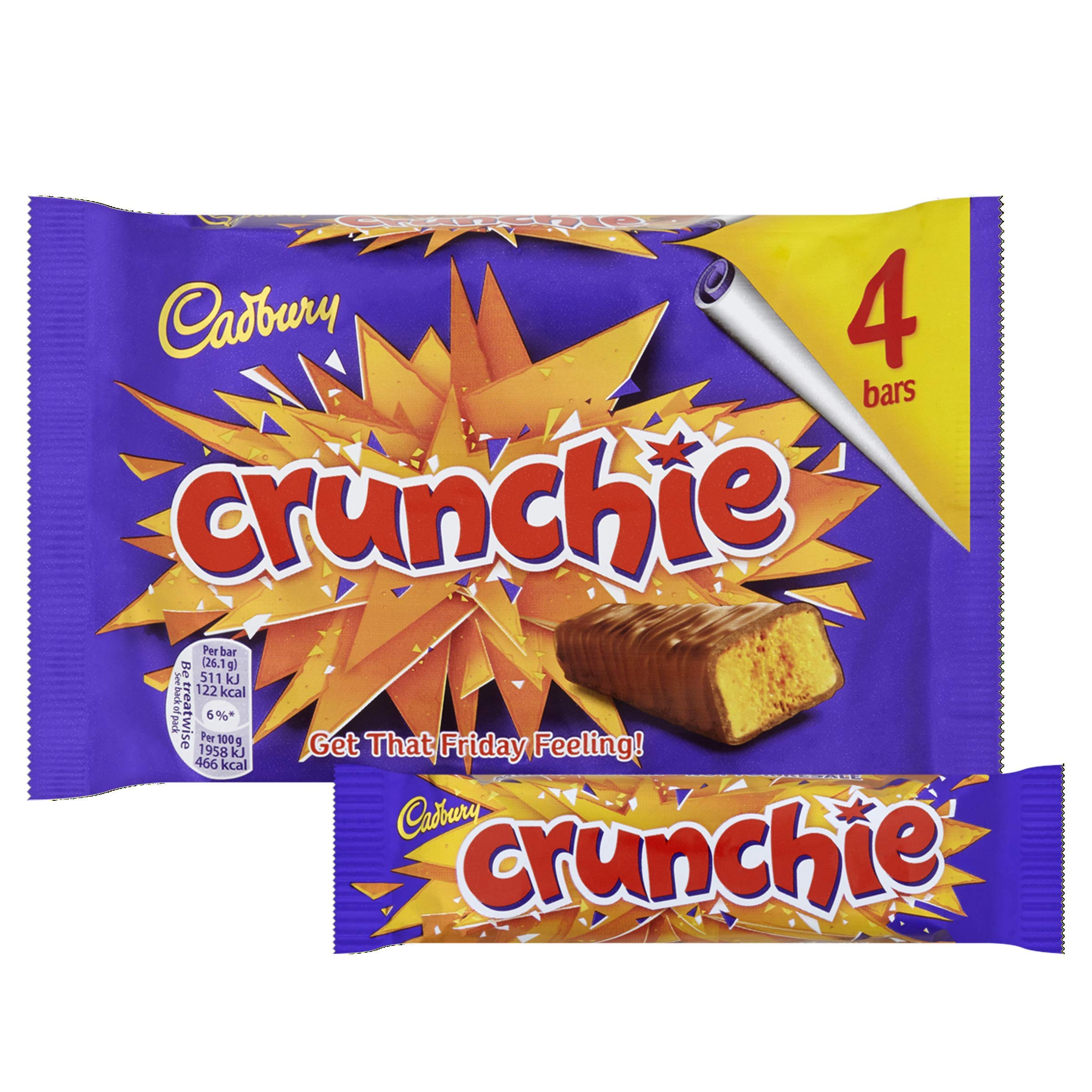 Cadbury Crunchie Chocolate Bar - Honeycomb Centre, Milk Chocolate Coating | 4 Pack of 26.1g Bars 5