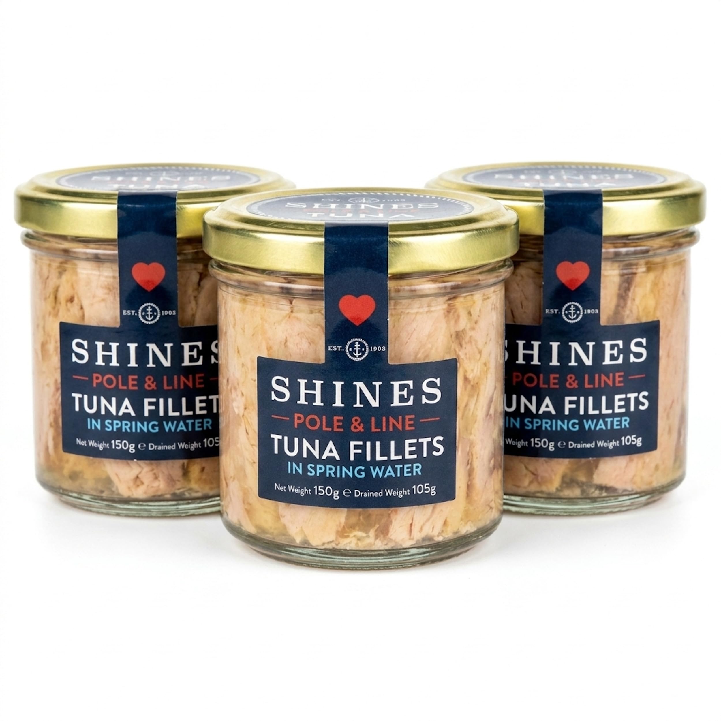 Shines Wild Skipjack Tuna in Spring Water - 3 x 150g Jars | Pole & Line Caught 1