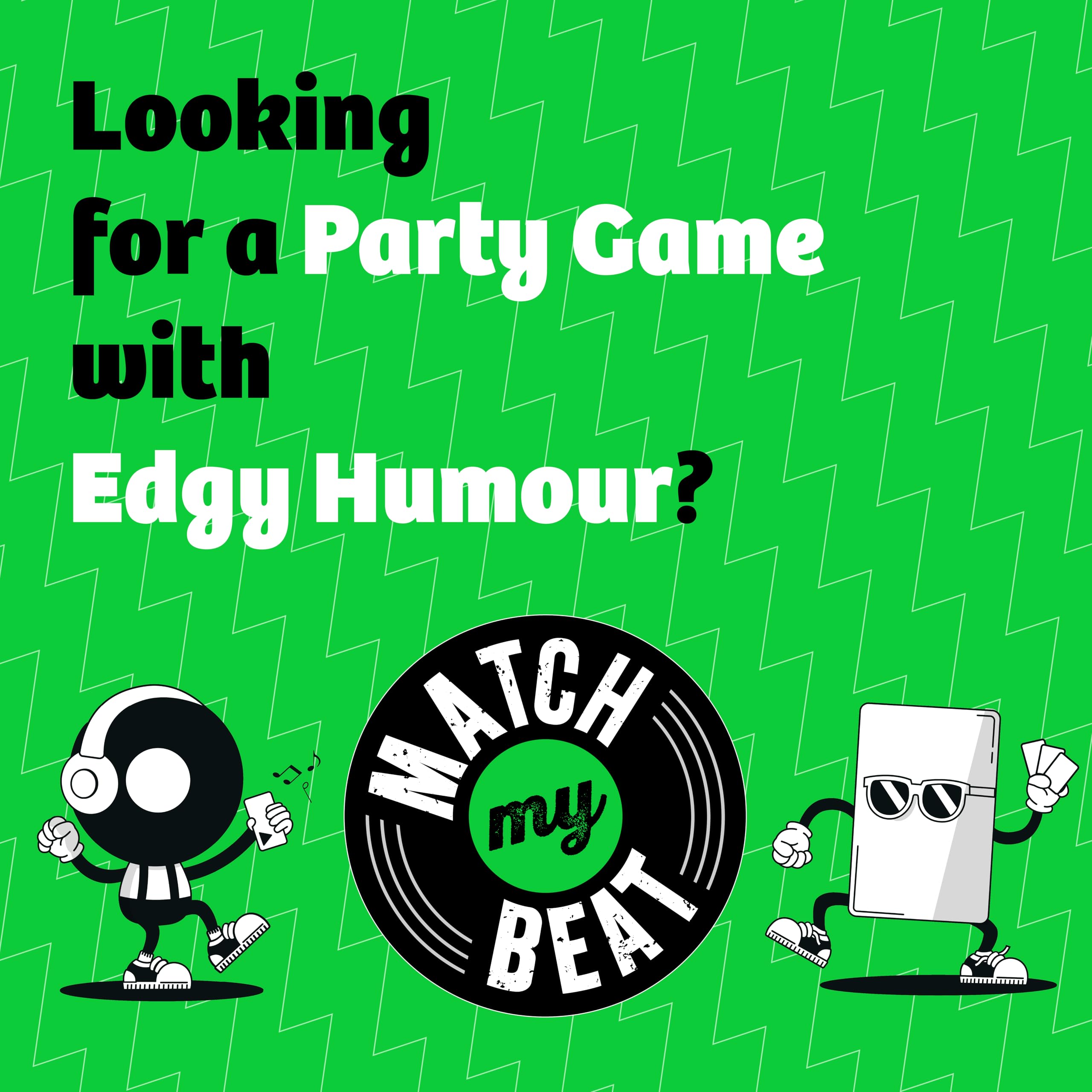 Jumbo Match My Beat Music Party Game - 200 Songs & 400 Scenarios | Adult Card Game