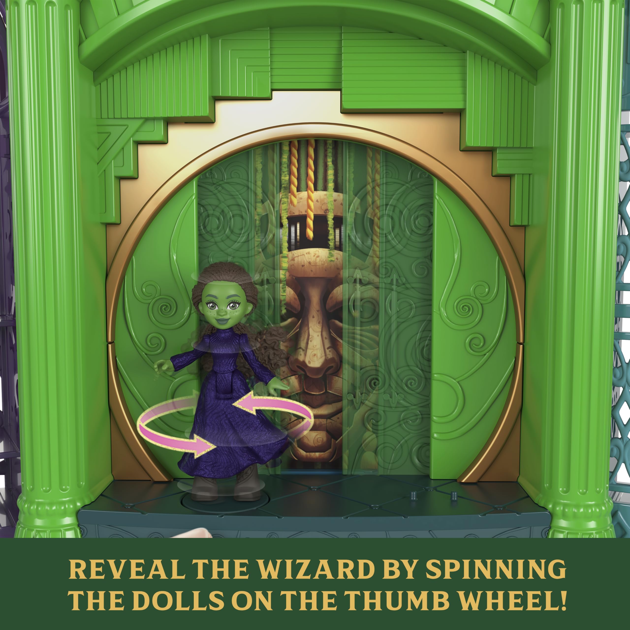 Mattel Universal Pictures’ Wicked Emerald City Playset with Glinda & Elphaba - 14-Piece Interactive Doll Playset for Kids 6