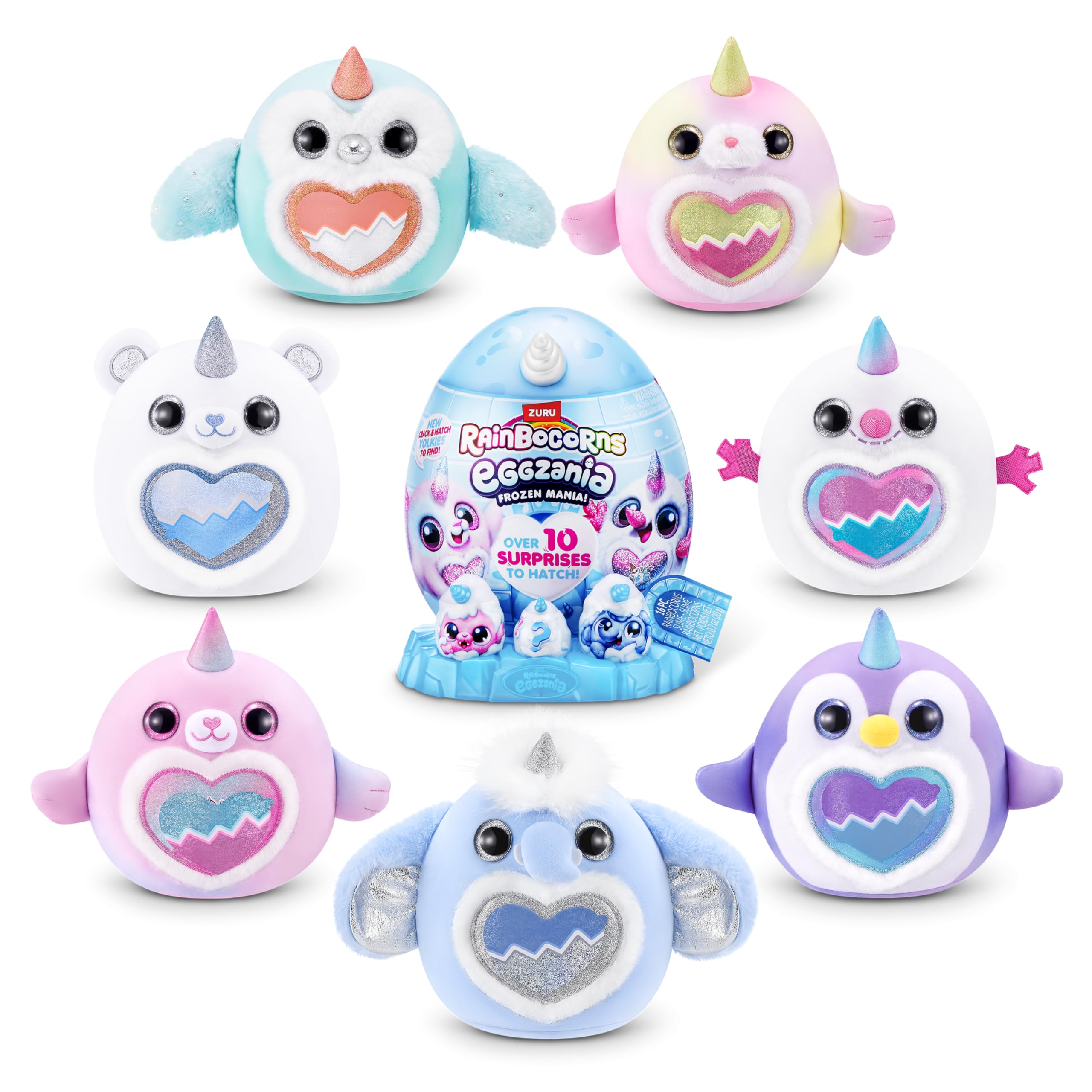 Rainbocorns Eggzania Frozen Mania - Collectible Plush Toy with 10+ Surprises, Glacia 6