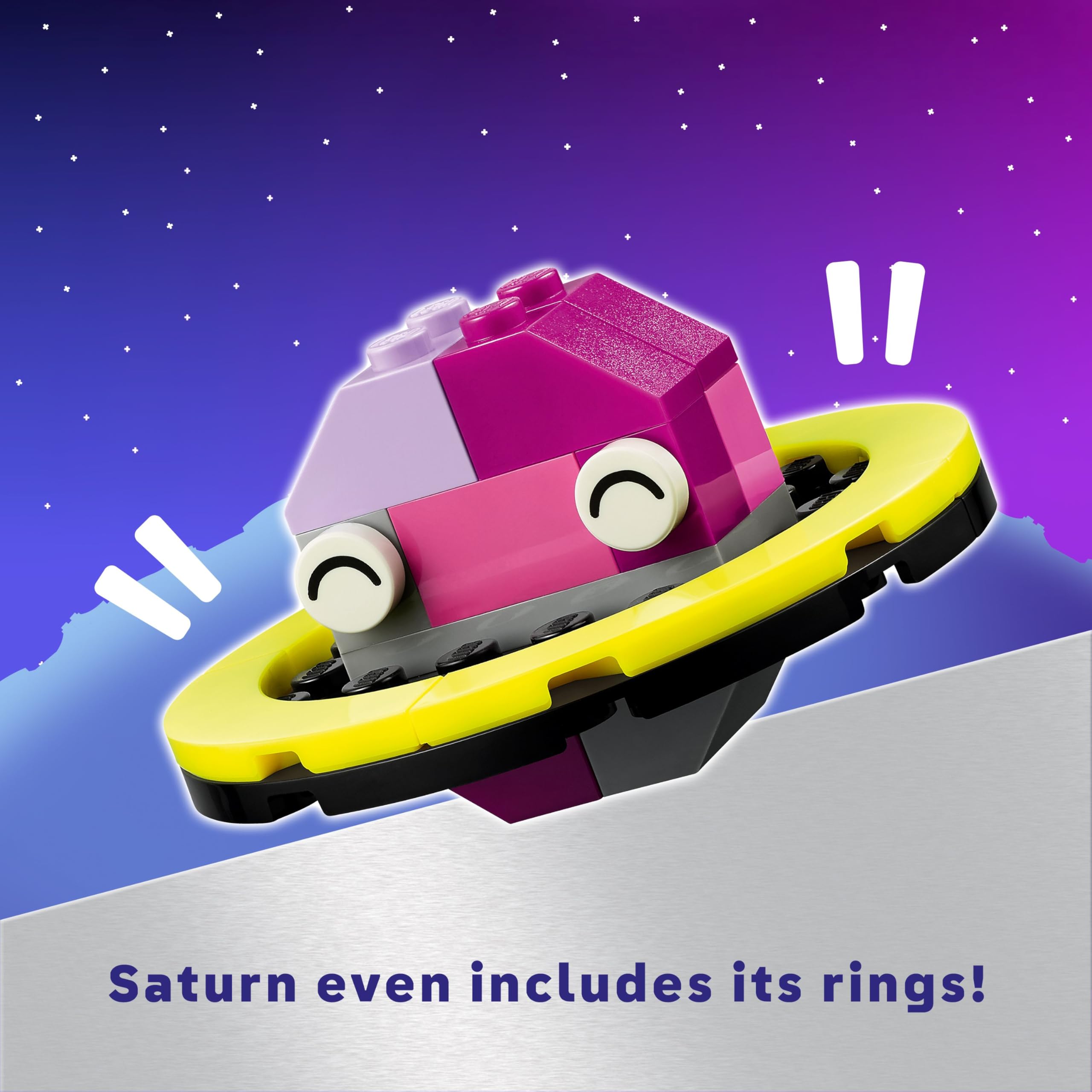 LEGO Classic Creative Space Planets Brick Box - Solar System Building Set for Kids 5+ 12