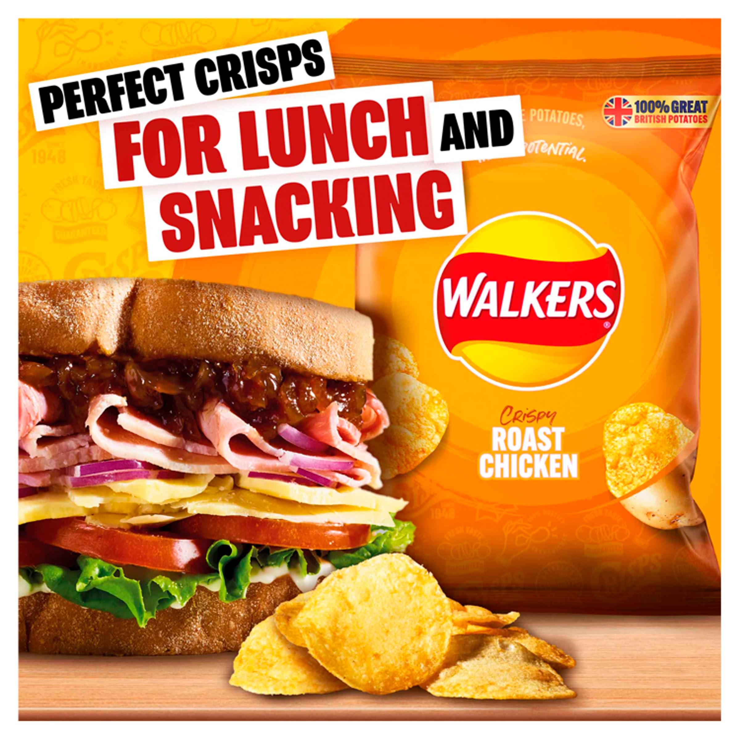 Walkers Roast Chicken Crisps 45g (Case of 32) - 100% British Potatoes, No Artificial Colours 3