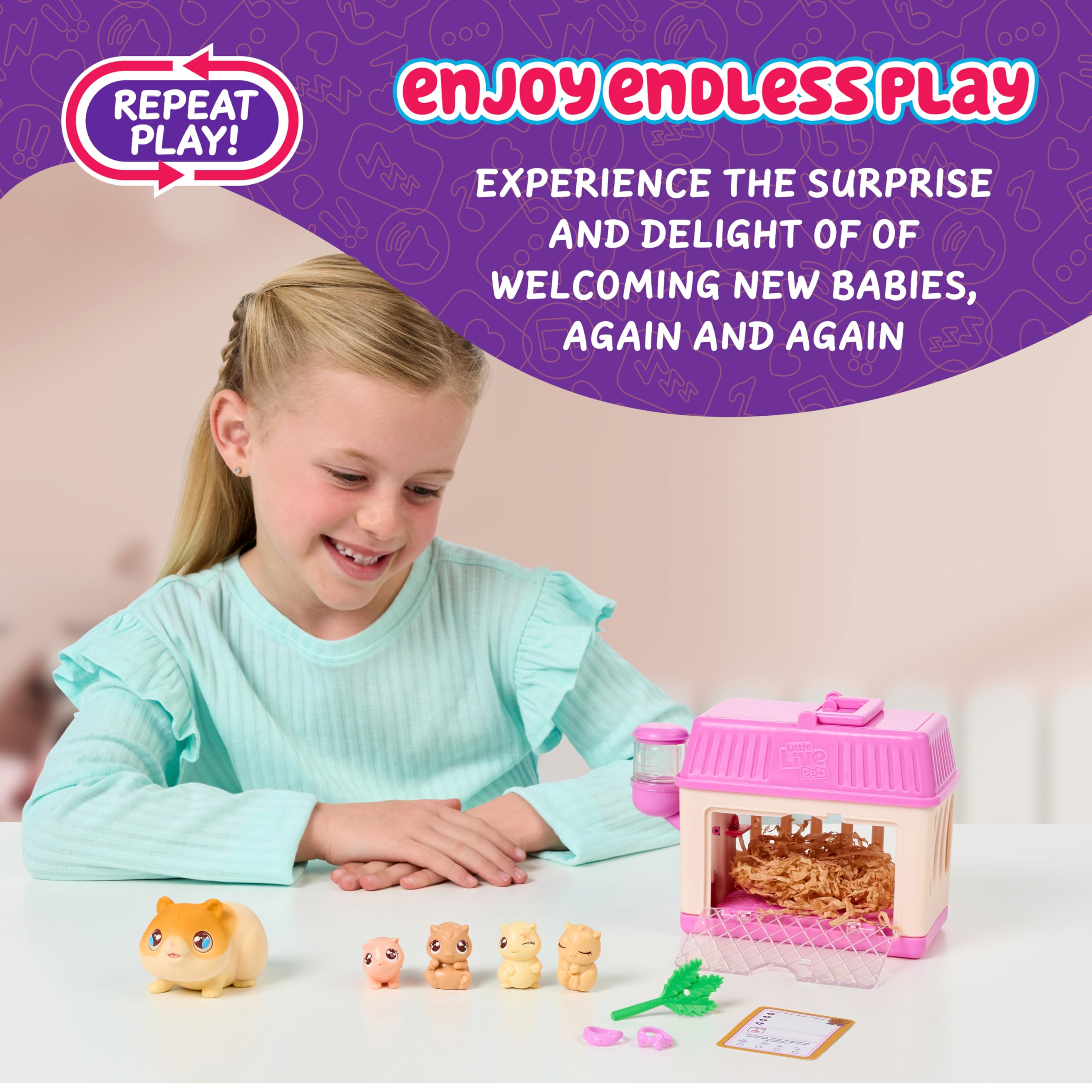 Little Live Pets Mama Surprise Minis Hamster Toy Playset | Surprise Babies | Ages 5+ 6