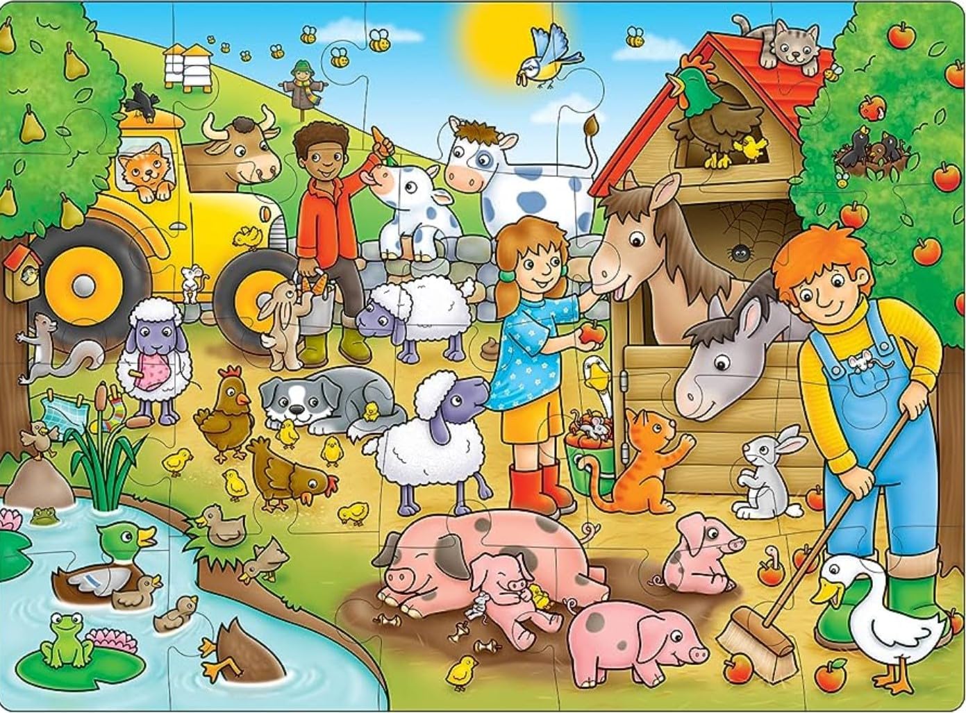 Orchard Toys Who's On the Farm? 20-Piece Jigsaw Puzzle for Ages 3+ 4