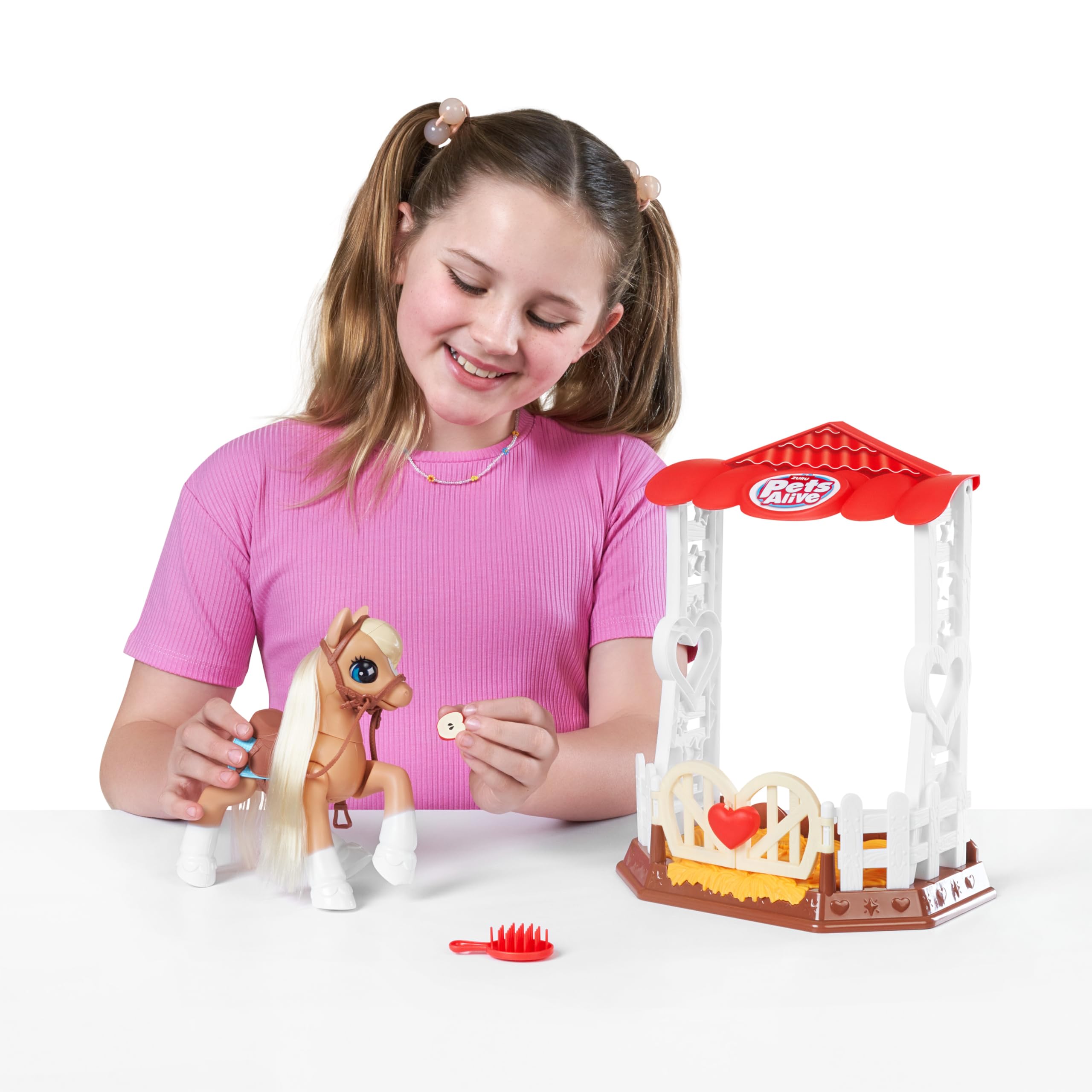 Pets Alive My Magical Pony Interactive Robotic Toy | 13 Ways to Play | Includes Stable, Brush, Apple 6