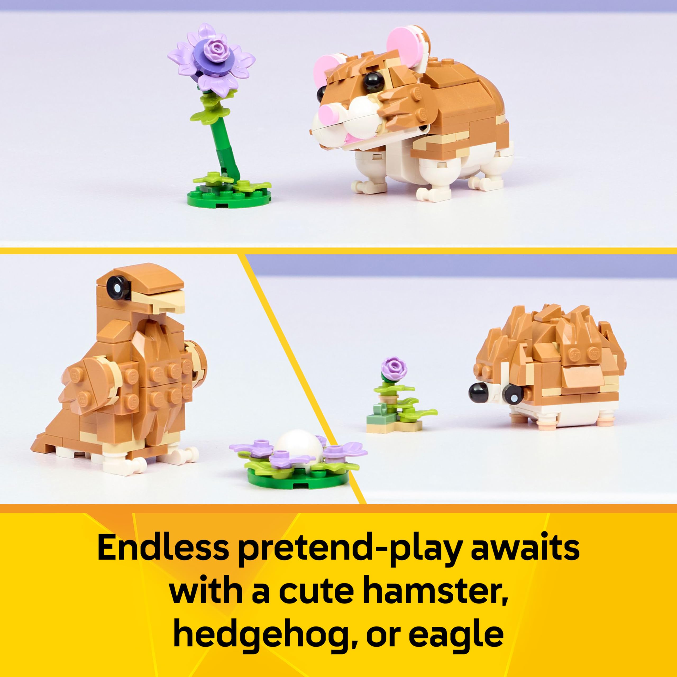 LEGO Creator 3in1 Cute Hamster with a Flower Building Set | 166 Pieces | Ages 7+ 3