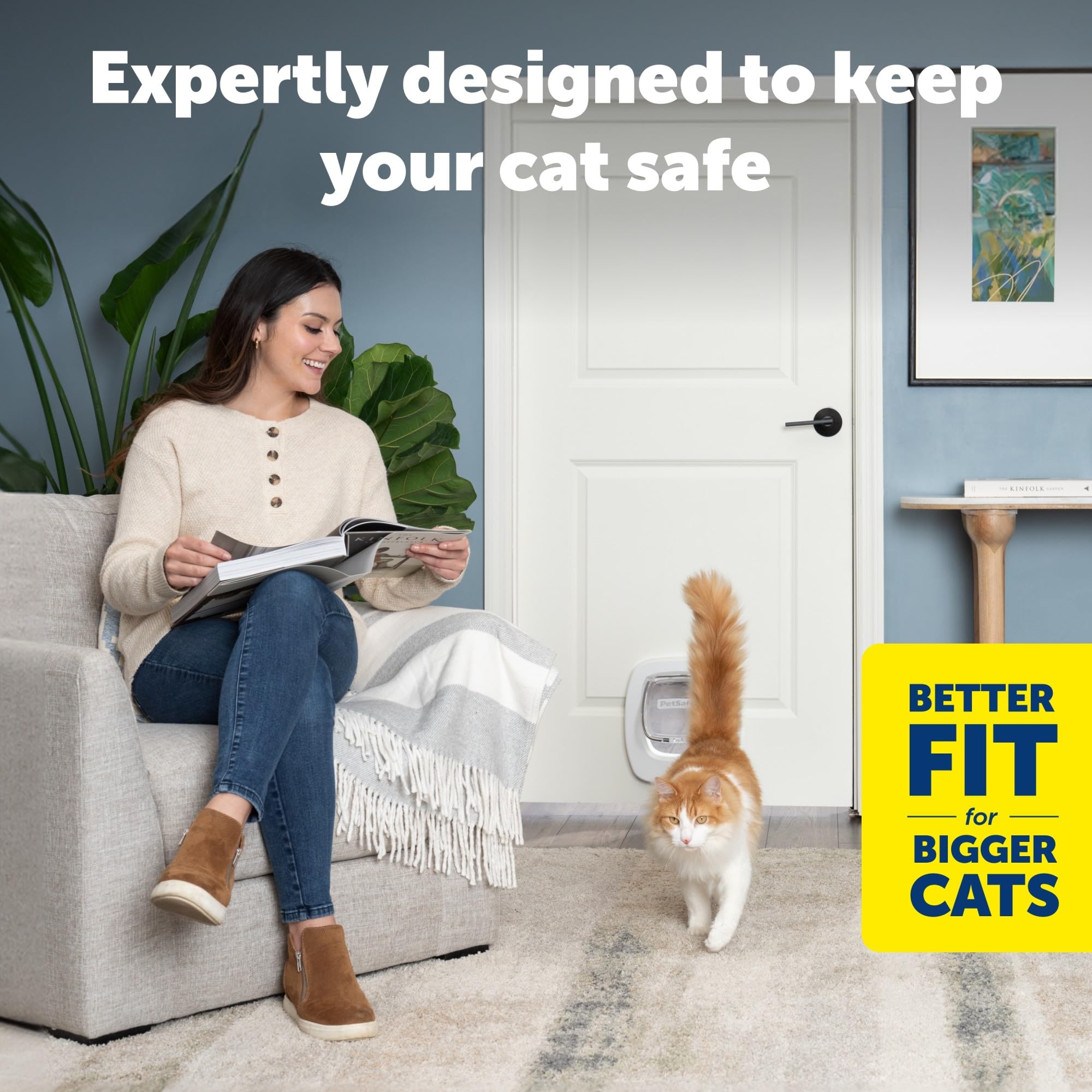 PetSafe Big Cat Flap - 4-Way Lock for Doors | Fits Pets up to 11 kg | White 2