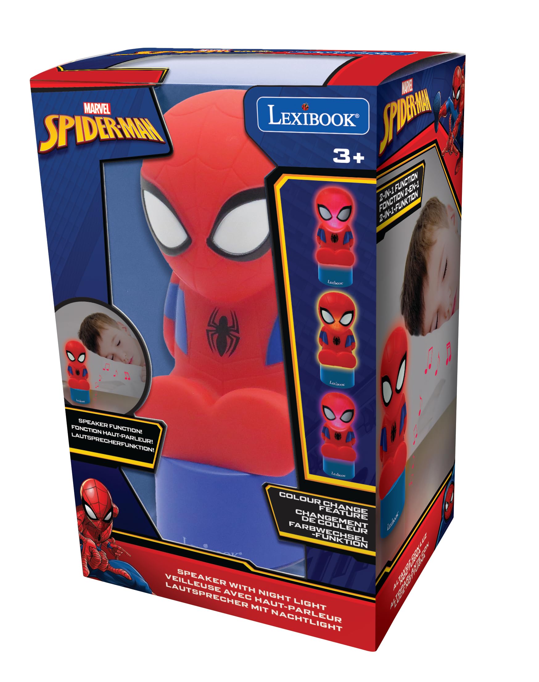 Spiderman Nightlight and Speaker with Color Change, Battery Operated, Blue/Red - NS01SP 13