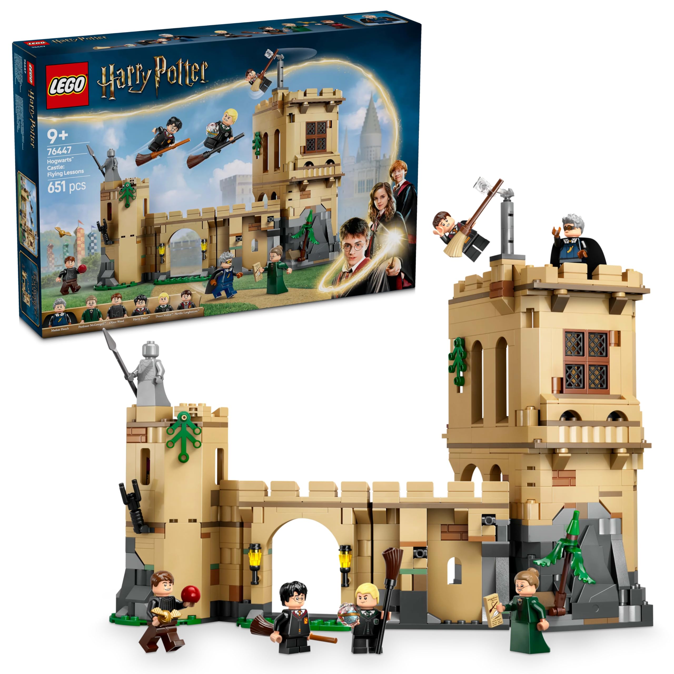 LEGO Harry Potter Hogwarts Castle: Flying Lessons Set - 651-Piece Building Playset for Ages 9+