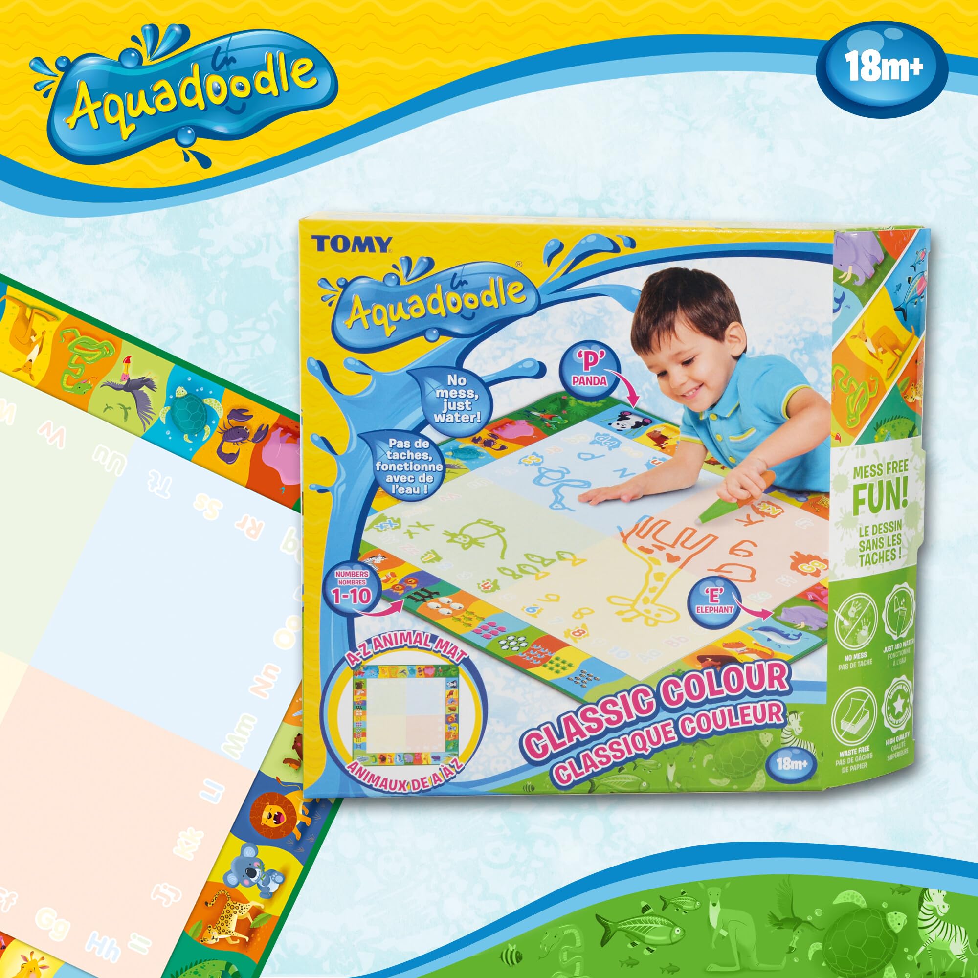 Aquadoodle Classic Large Water Doodle Mat, Official TOMY No Mess Colouring & Drawing Game, Suitable for Toddlers and Children From 18 Months+ 12
