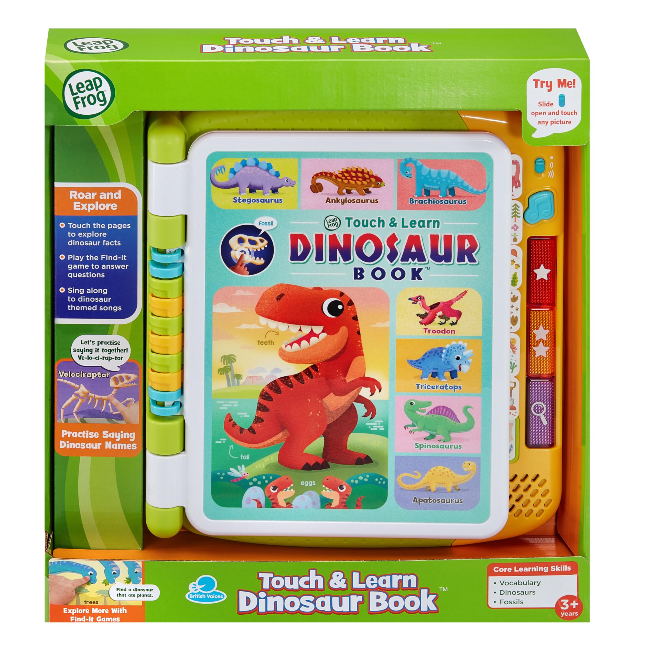 LeapFrog Touch & Learn Dinosaur Book - Interactive Educational Toy for Ages 3+ 5