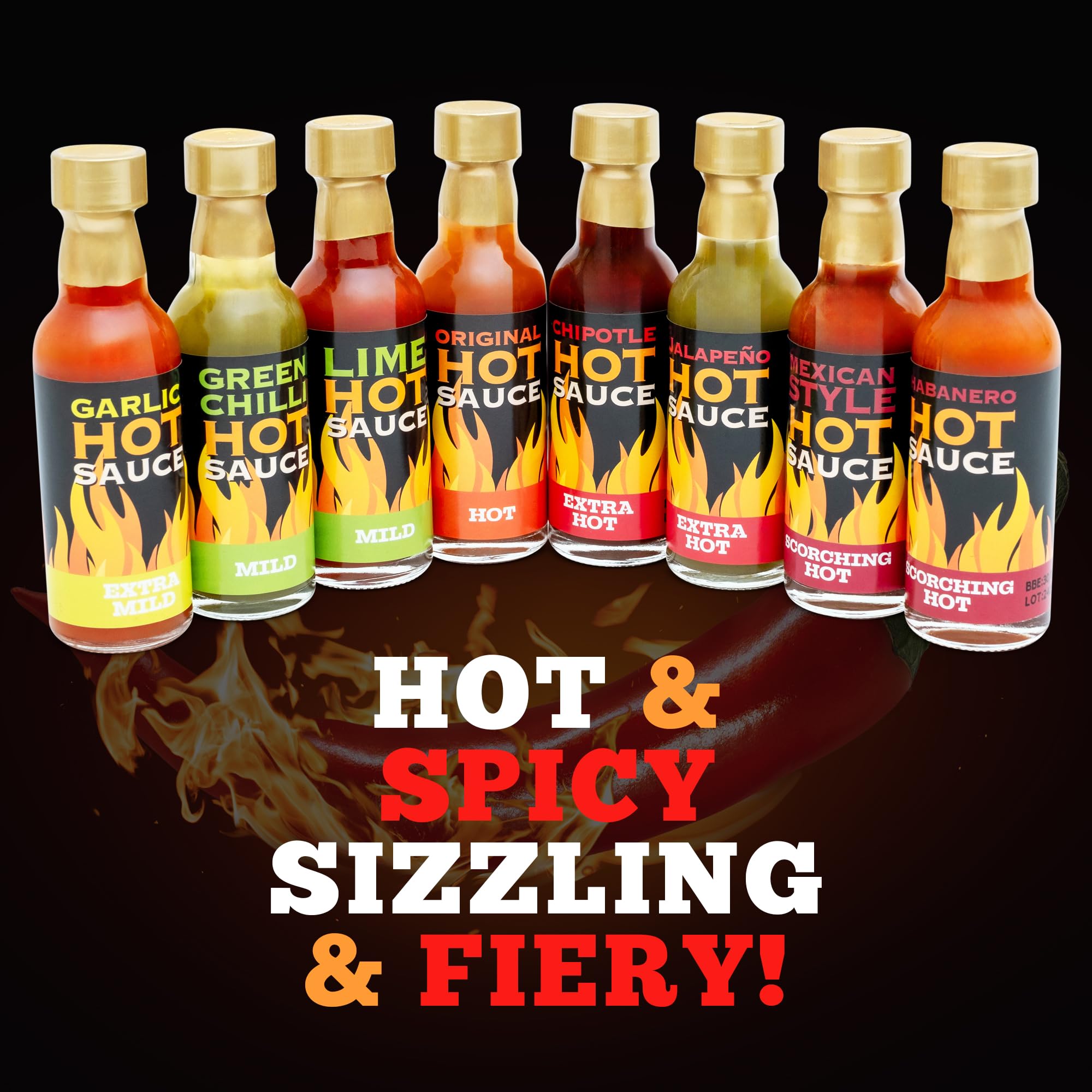 Hot Sauce Gift Set - Chilli Sauce Selection 8 Pack Including Sriracha, Taba 8