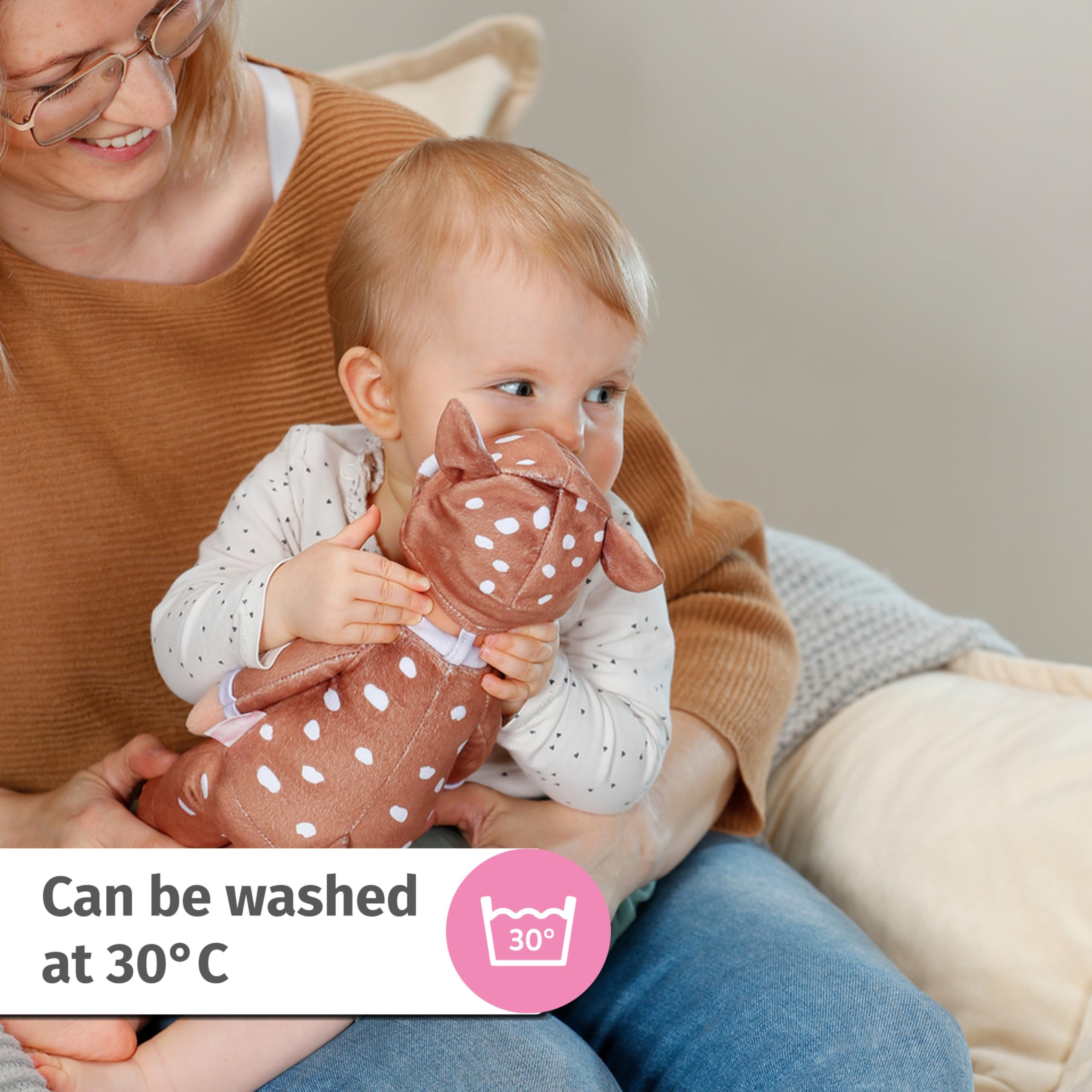 BABY born Sleepy Deer 30cm Soft Fabric Doll with Rattle - Suitable from Birth 7