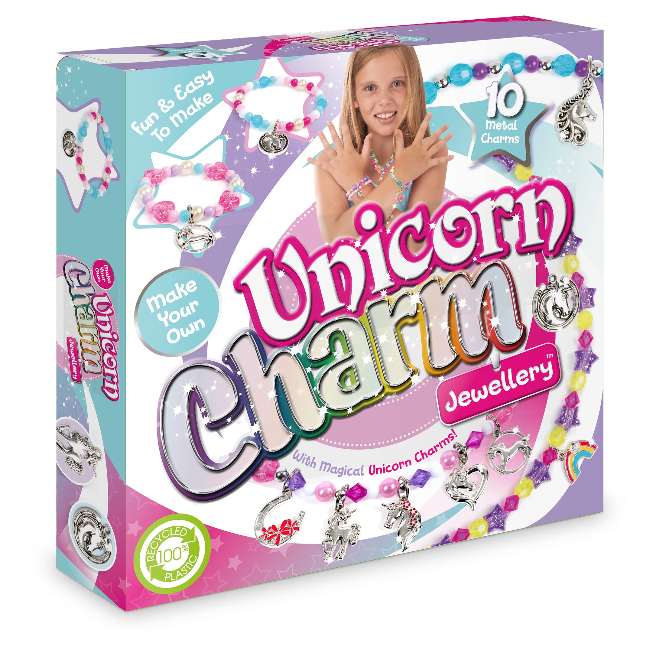 Craftbox CB806 Unicorn Charm Jewellery Craft Set - Create 10+ Pieces, Ages 4+ 3