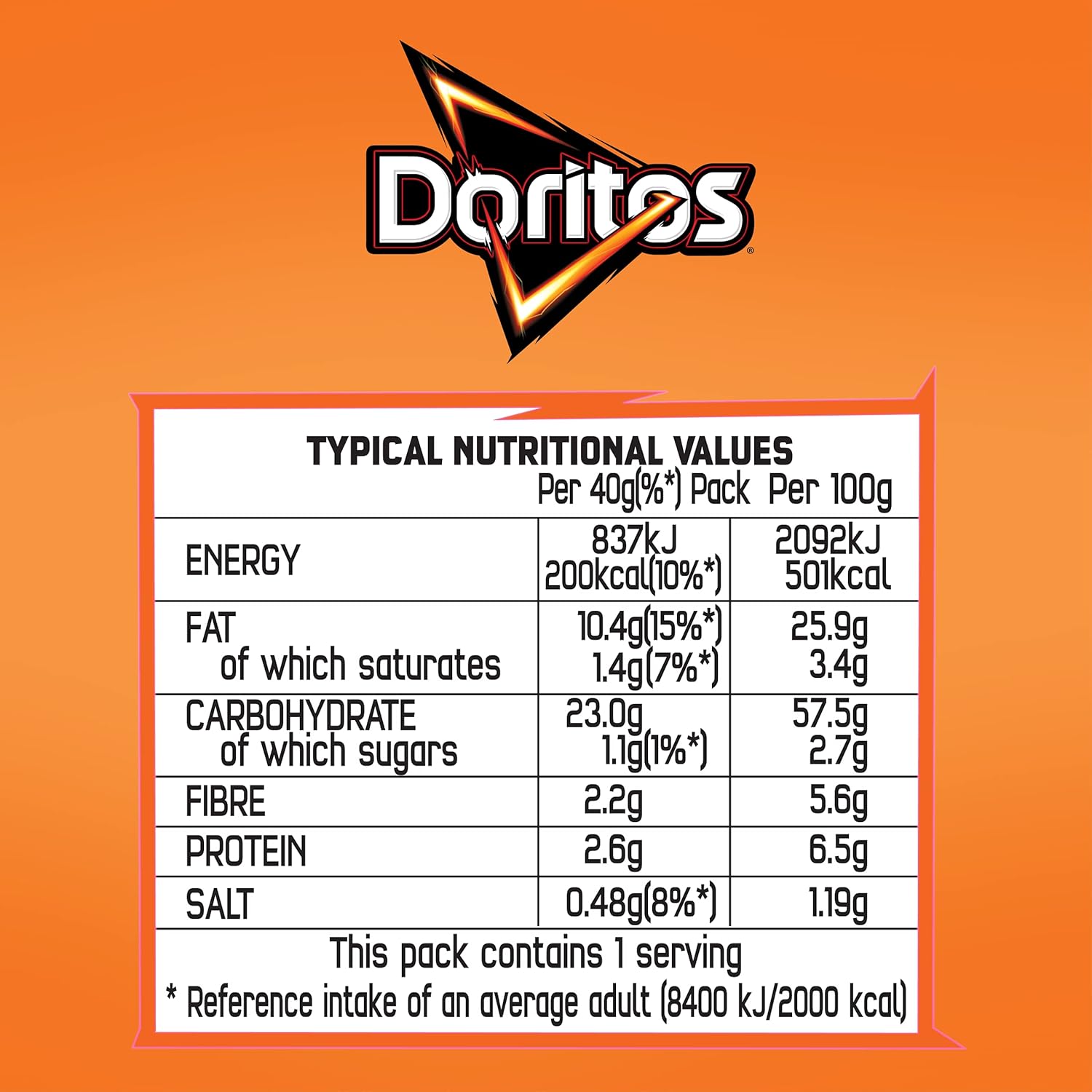 Doritos Tangy Cheese Tortilla Chips, 40g (Case of 32) - Bold Flavour, Vegetarian Crisps 5