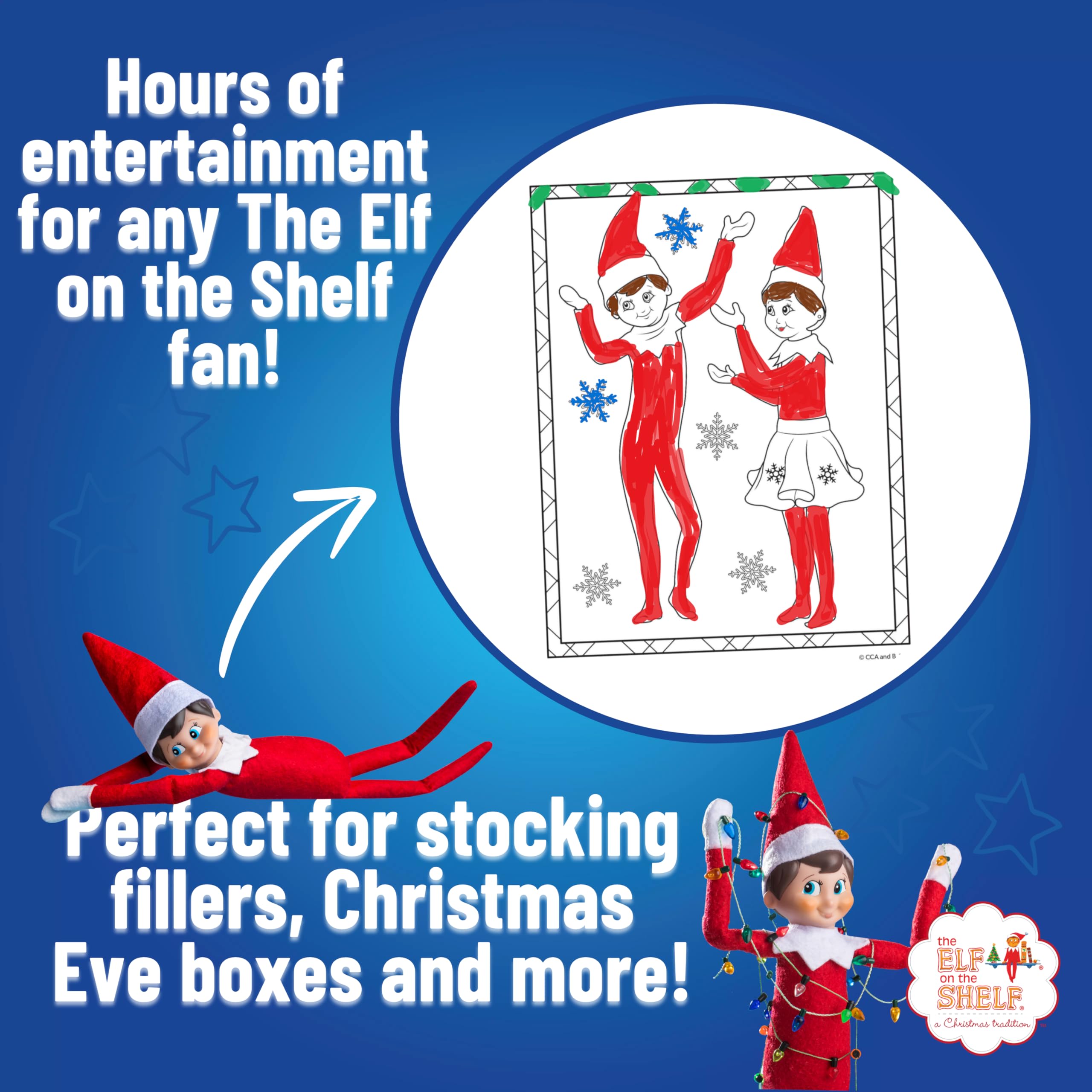 Elf on the Shelf Christmas Activity Pack - Coloring, Sticker & Activity Books with 100+ Reusable Stickers 14