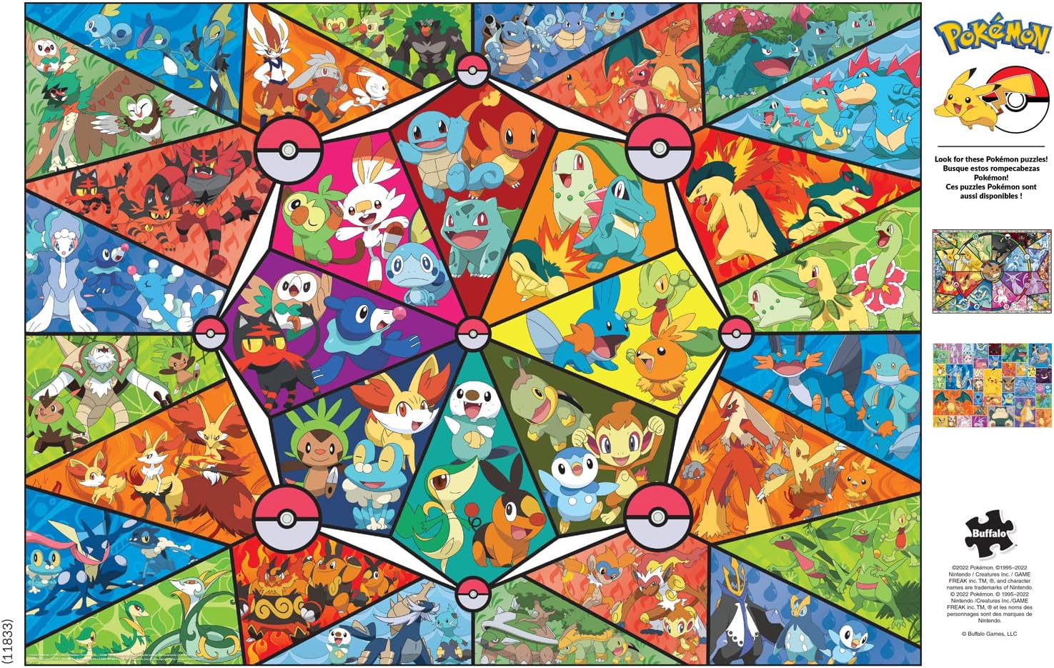Pokémon - Stained Glass Starters - 1000 Piece Jigsaw Puzzle by Buffalo Games 5