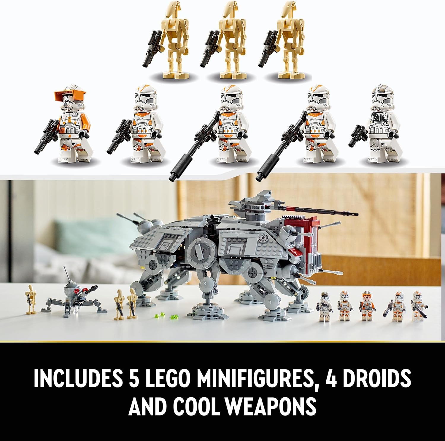 LEGO 75337 Star Wars AT-TE Walker Building Set - Poseable Vehicle with 5 Minifigures, 9+ Years 4