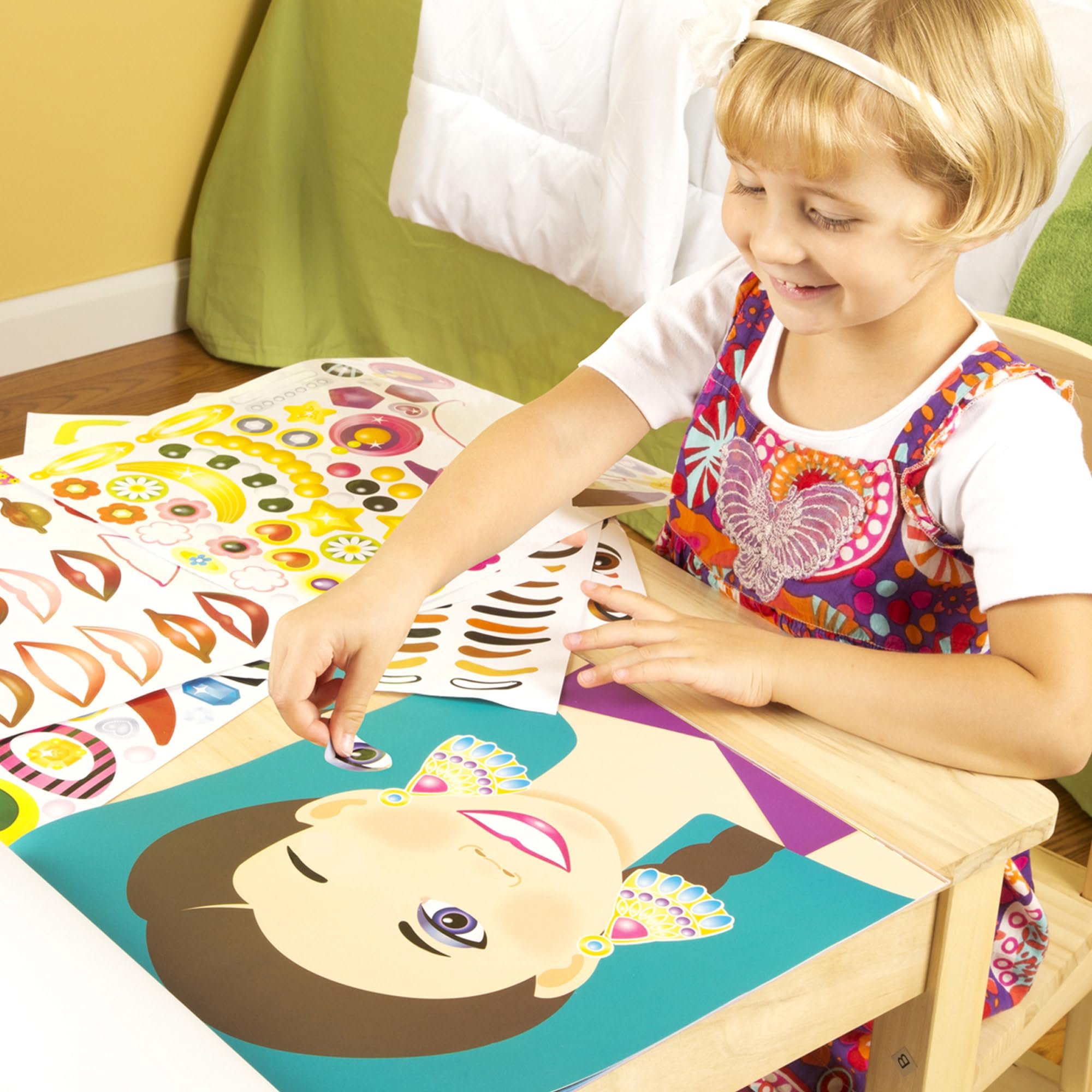 Melissa & Doug Reusable Sticker Book - Make a Face Theme | 250+ Stickers | Ages 3+