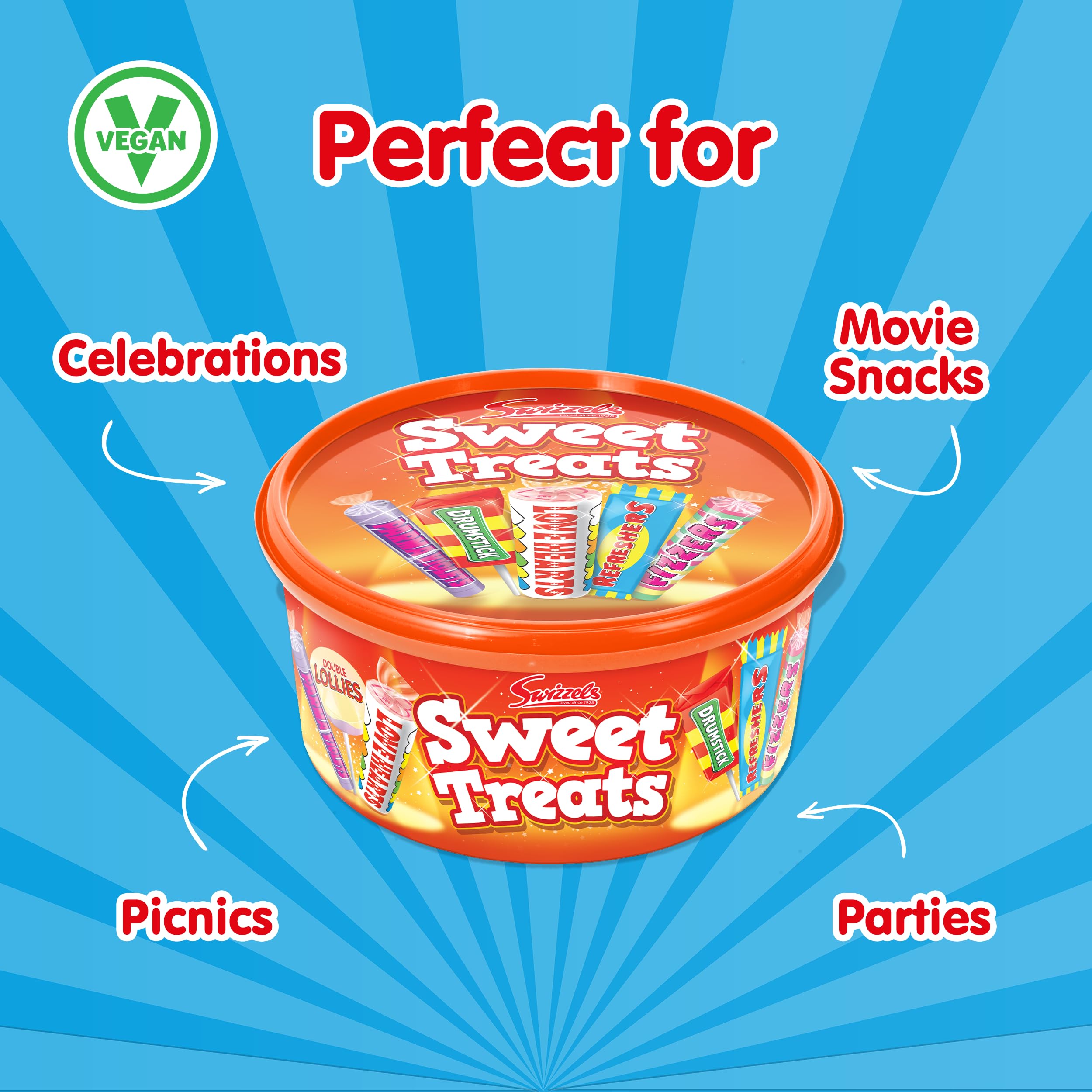 Swizzels Sweet Treats Tub 600g - Assorted Chewy and Fizzy Sweets 5