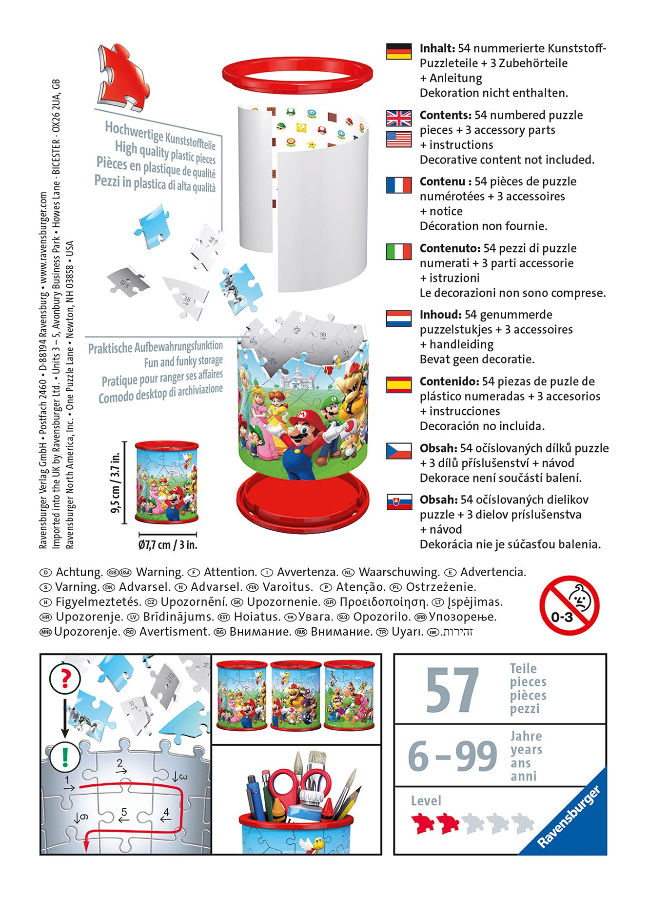 Ravensburger Super Mario Brothers Pencil Pot 3D Jigsaw Puzzle - 54 Pieces 9