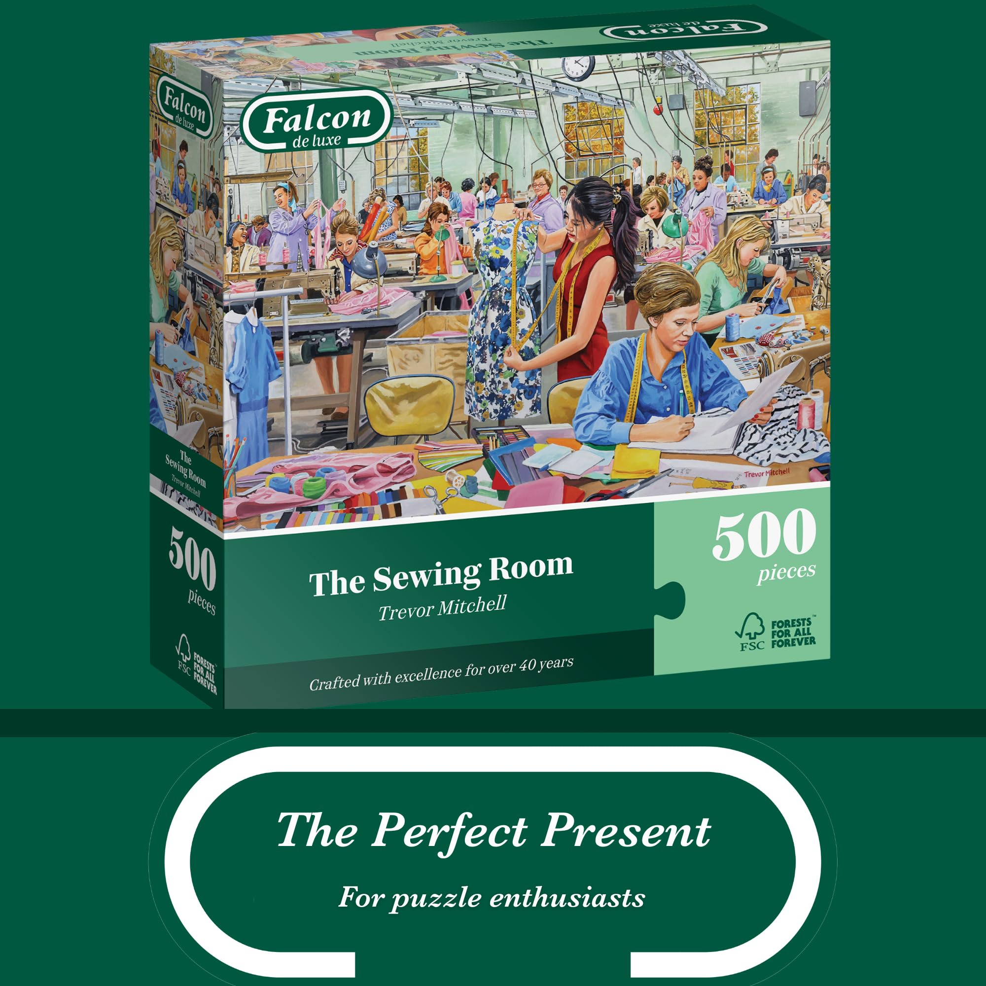 Falcon The Sewing Room Jigsaw Puzzle - 500 Piece Adult Puzzle Illustrated by Trevor Mitchell 2