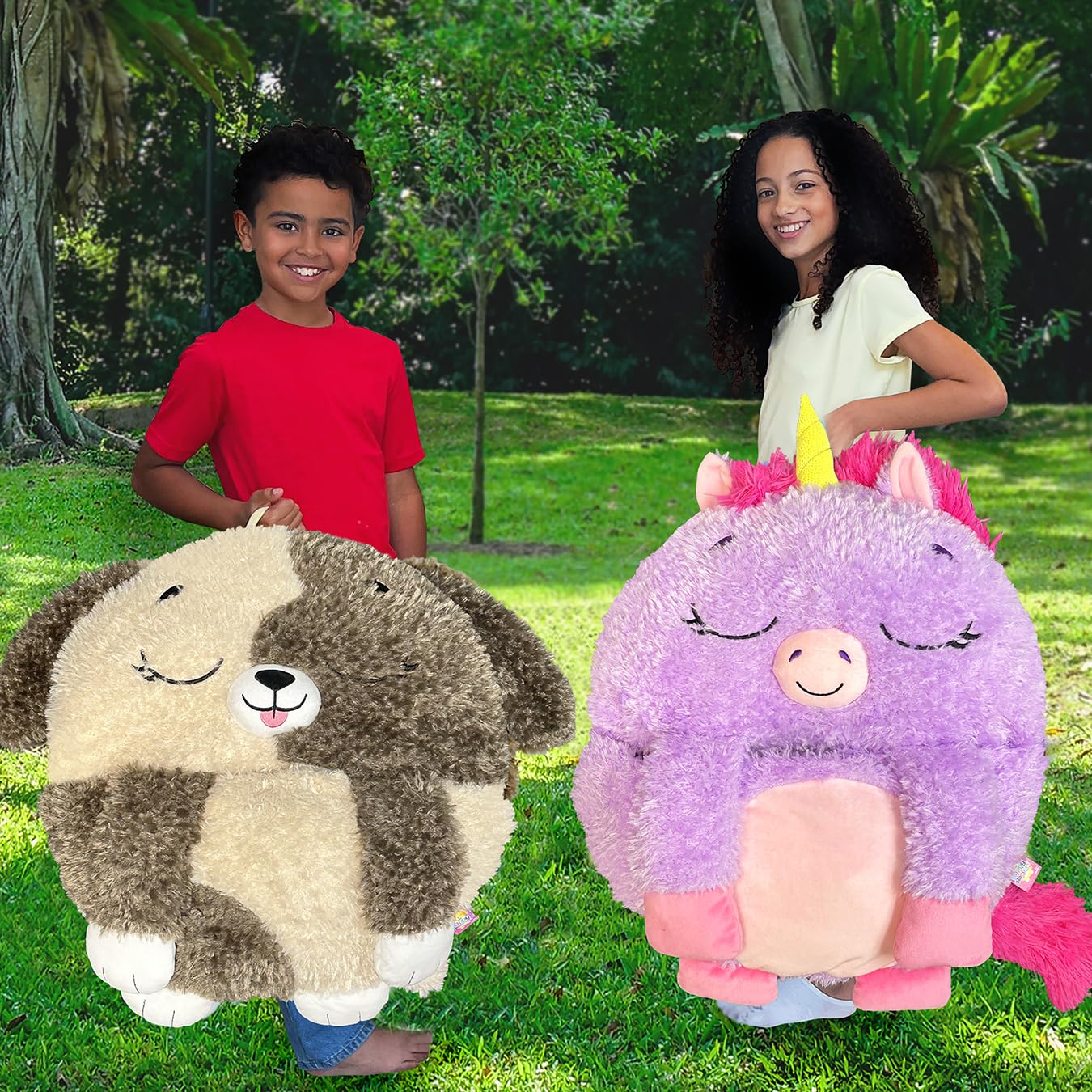 Happy Nappers Kids Sleeping Bag - Brown Dog - 2-in-1 Plush Toy & Sleeping Bag for Children 7