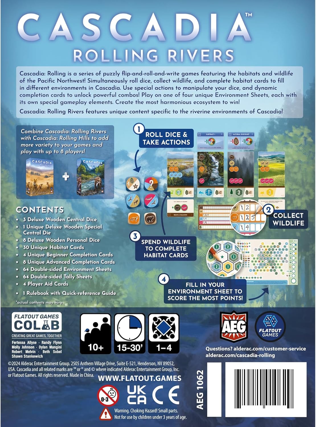 AEG Cascadia: Rolling Rivers Roll & Write Dice Game 7