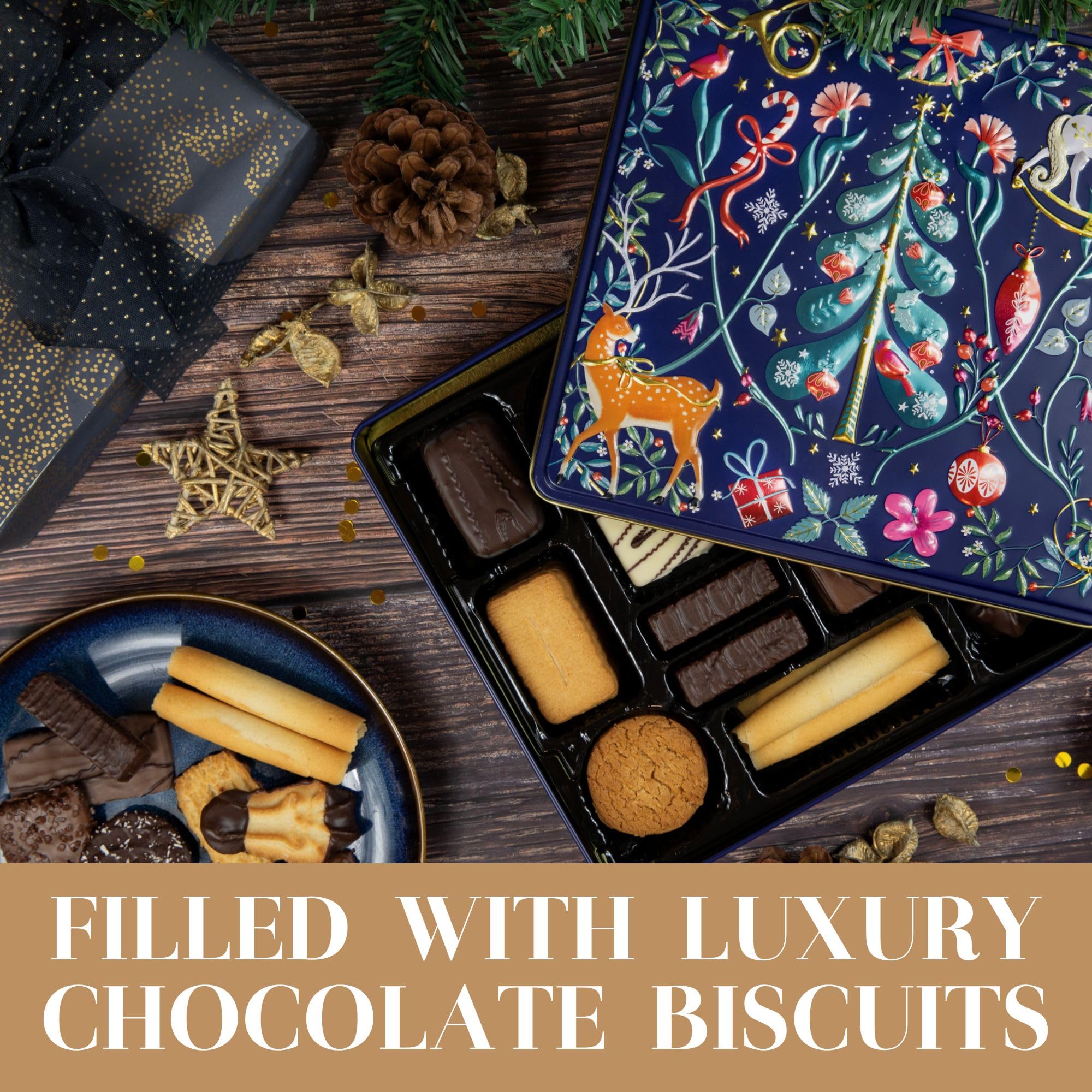 The Silver Crane Company - Scandi Belgian Biscuits Tin Christmas Gift Set 7