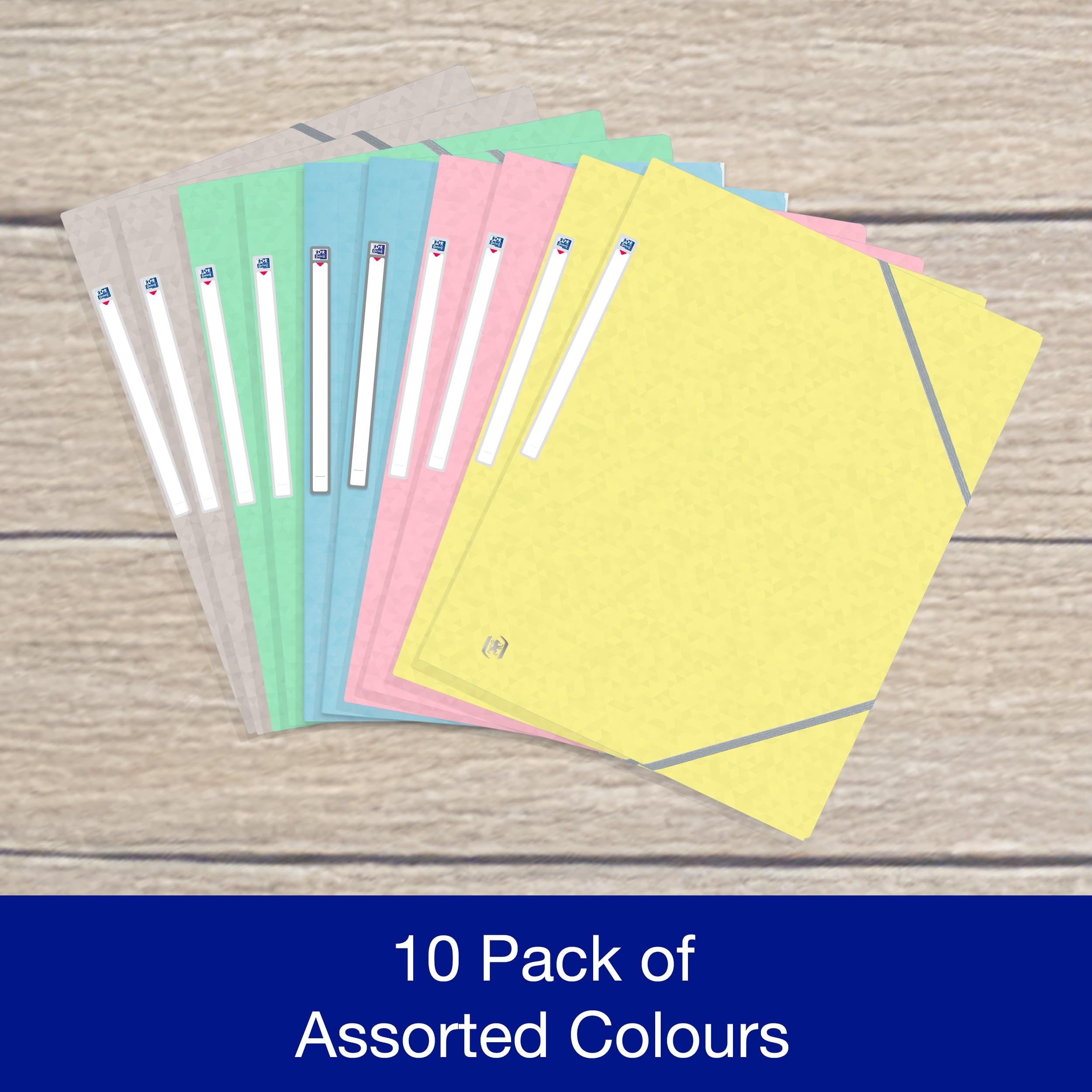 Oxford Document Wallets - A4, 10 Pack Assorted Pastel Colours | 200 Sheet Capacity 2