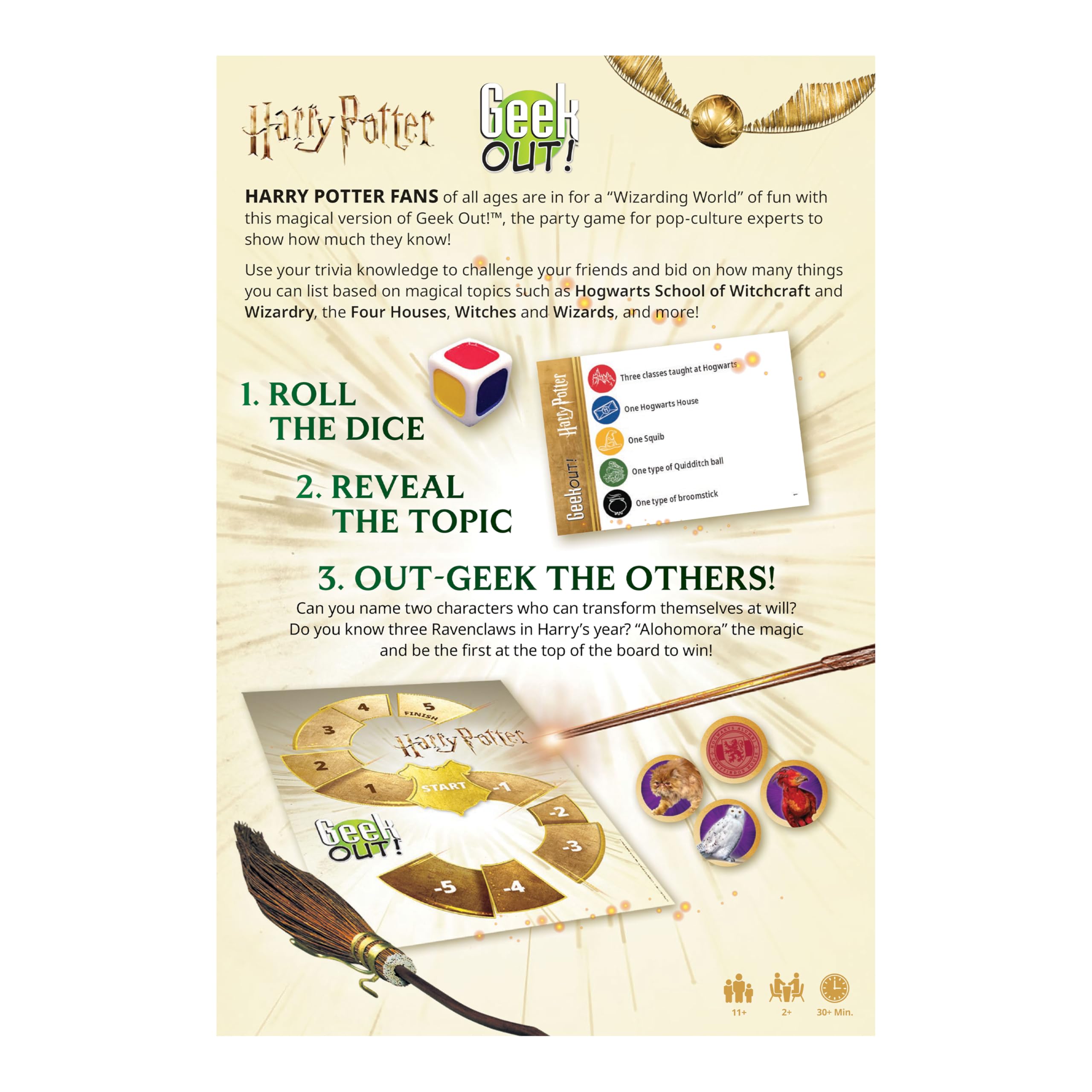 USAopoly Geek Out: Harry Potter Edition Trivia Party Board Game for 2+ Players 2