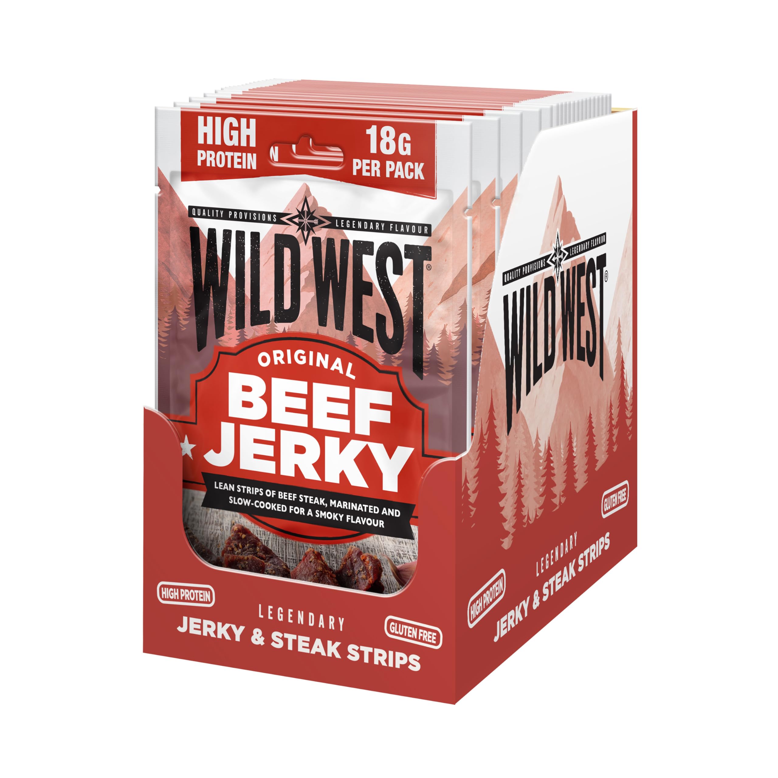 Wild West Original Beef Jerky 12 x 60g - High Protein Gluten Free Snack