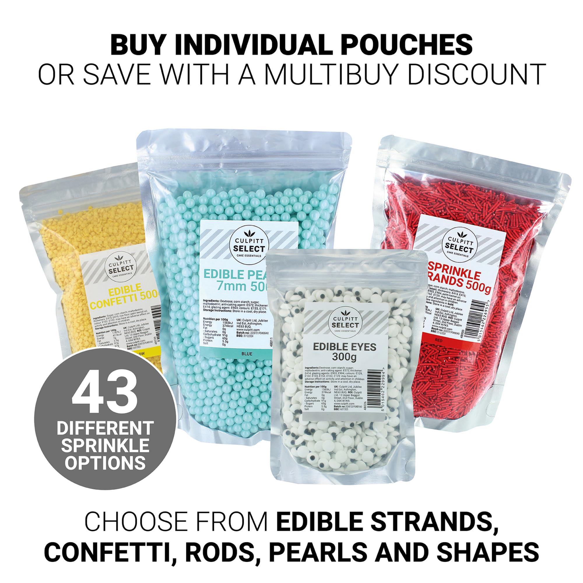 Culpitt - Select Edible Eyes Cake Sprinkle Decorations 4