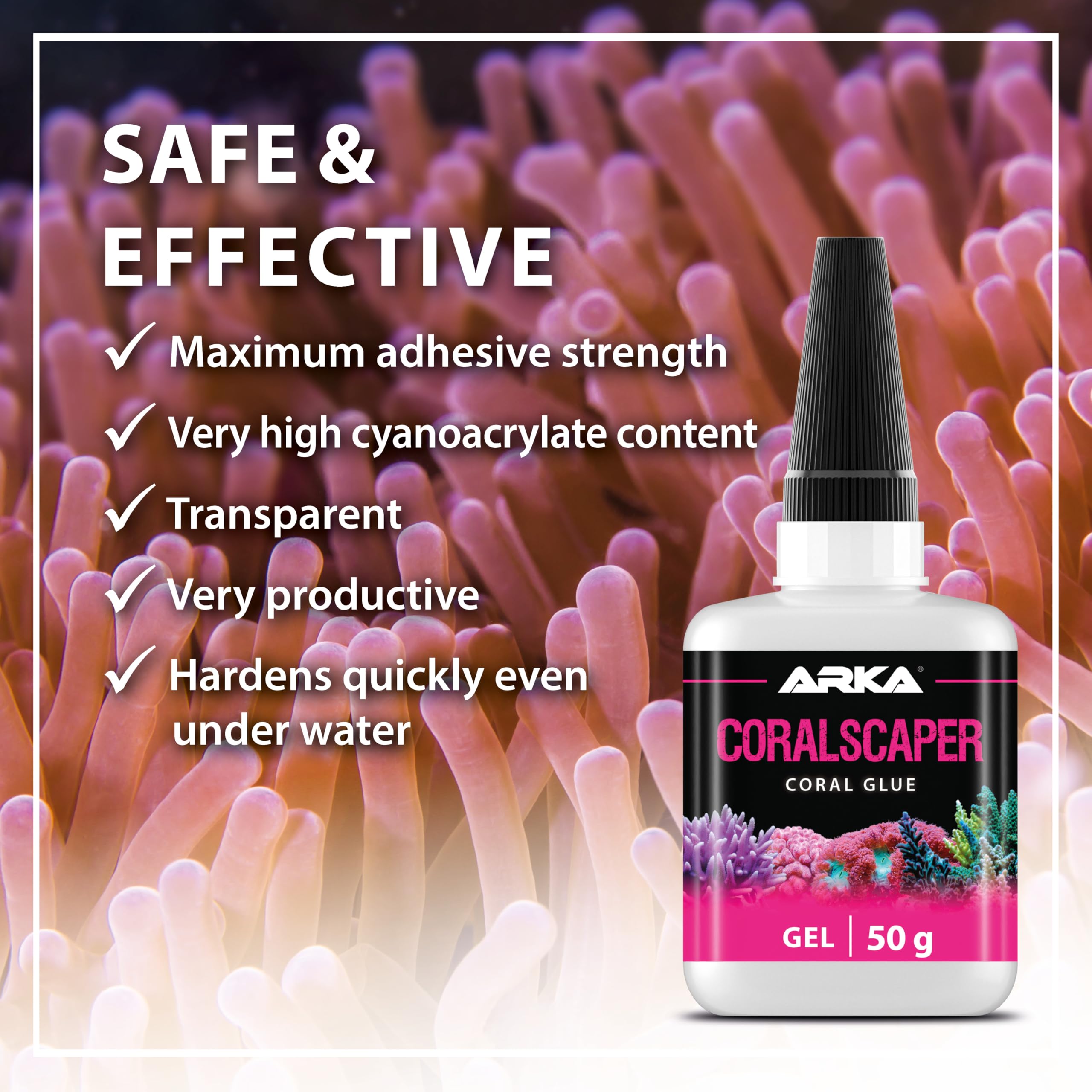 ARKA Coralscaper - Ultra Strong Gel Glue for Reef Tanks | 50g Gel Tube 7