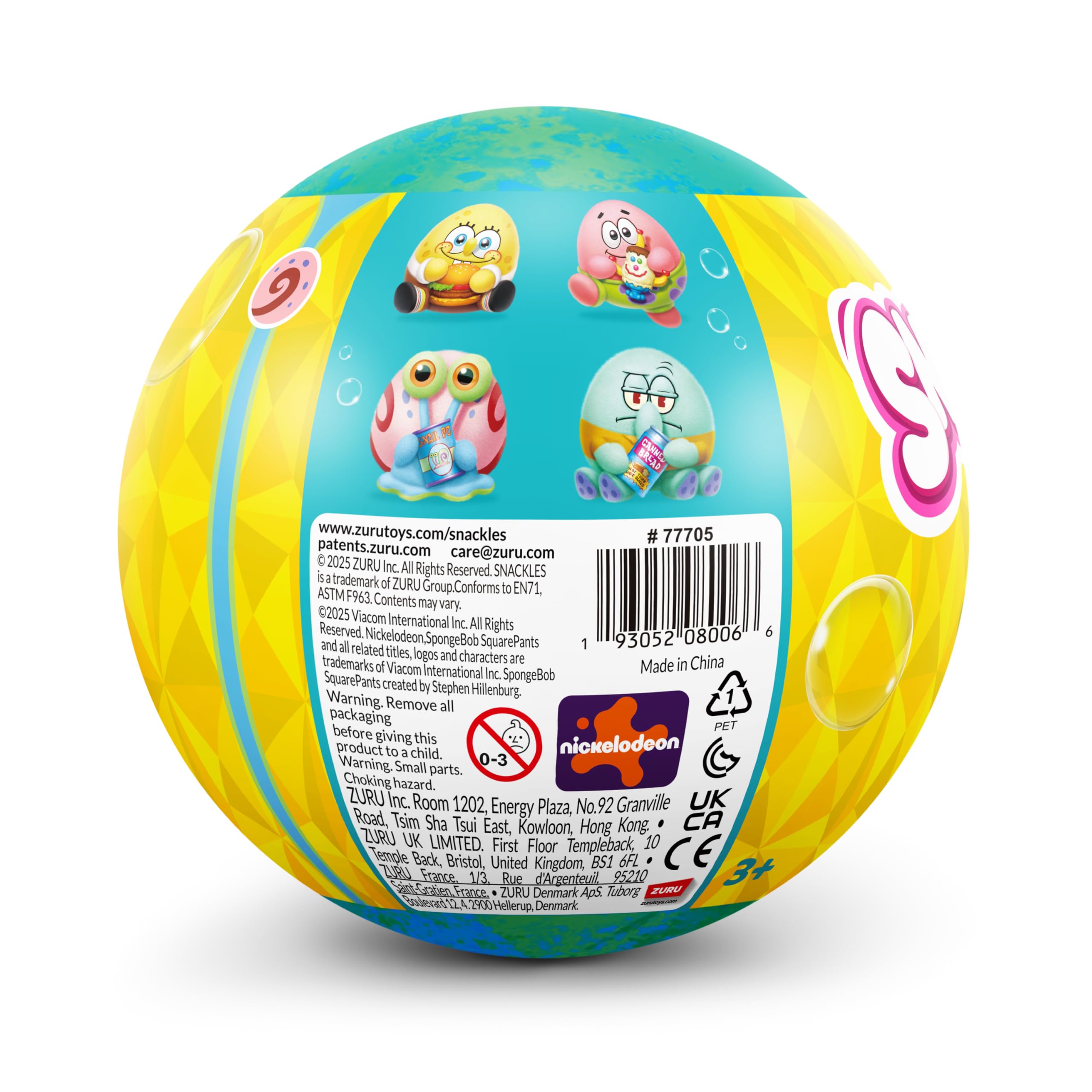 Snackles 5-inch SpongeBob Squarepants Plush by ZURU - Super-Soft Stuffed Animal for Kids 8