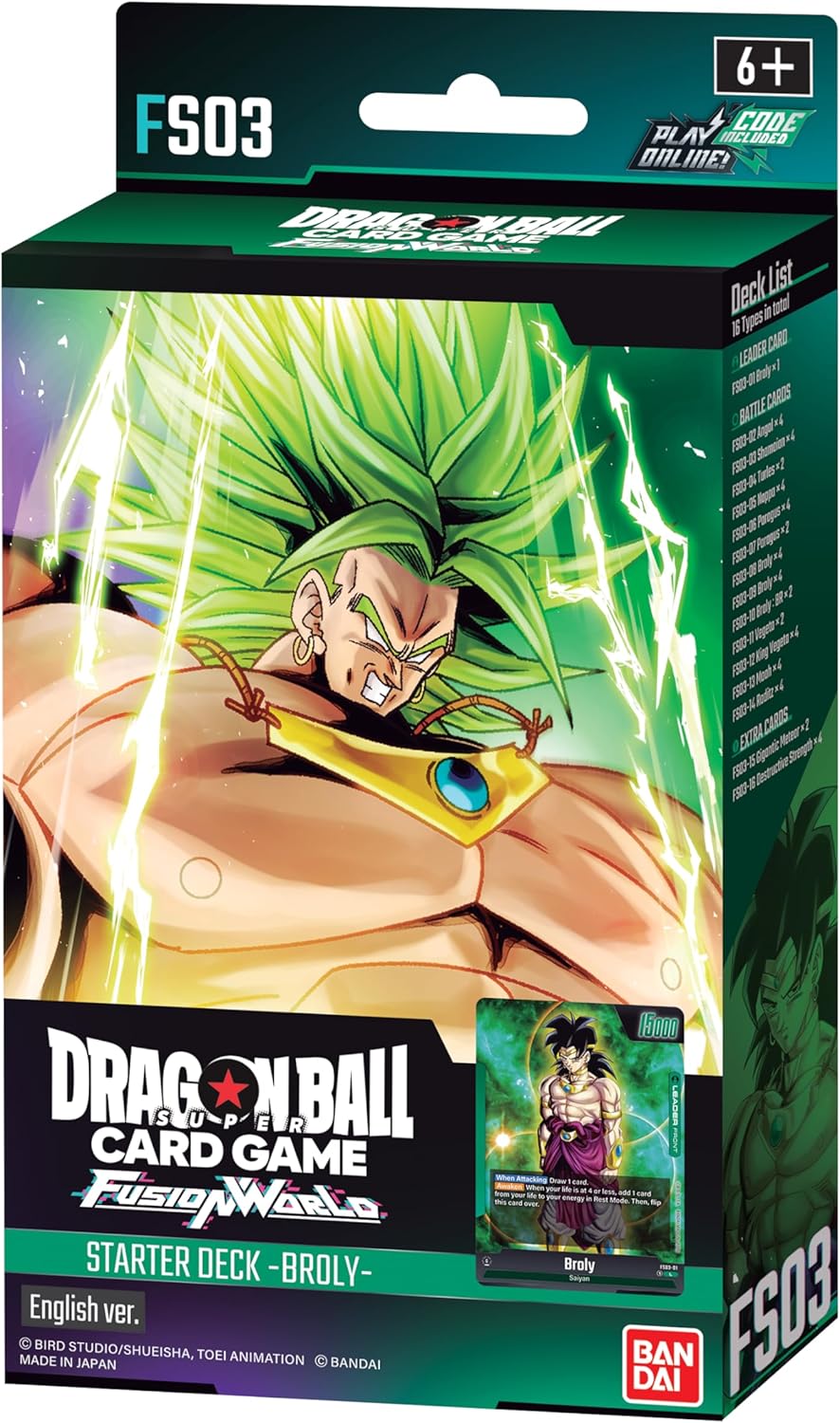 Bandai Dragon Ball Super CG: Fusion World FS03 Starter Deck - Broly Trading Card Game