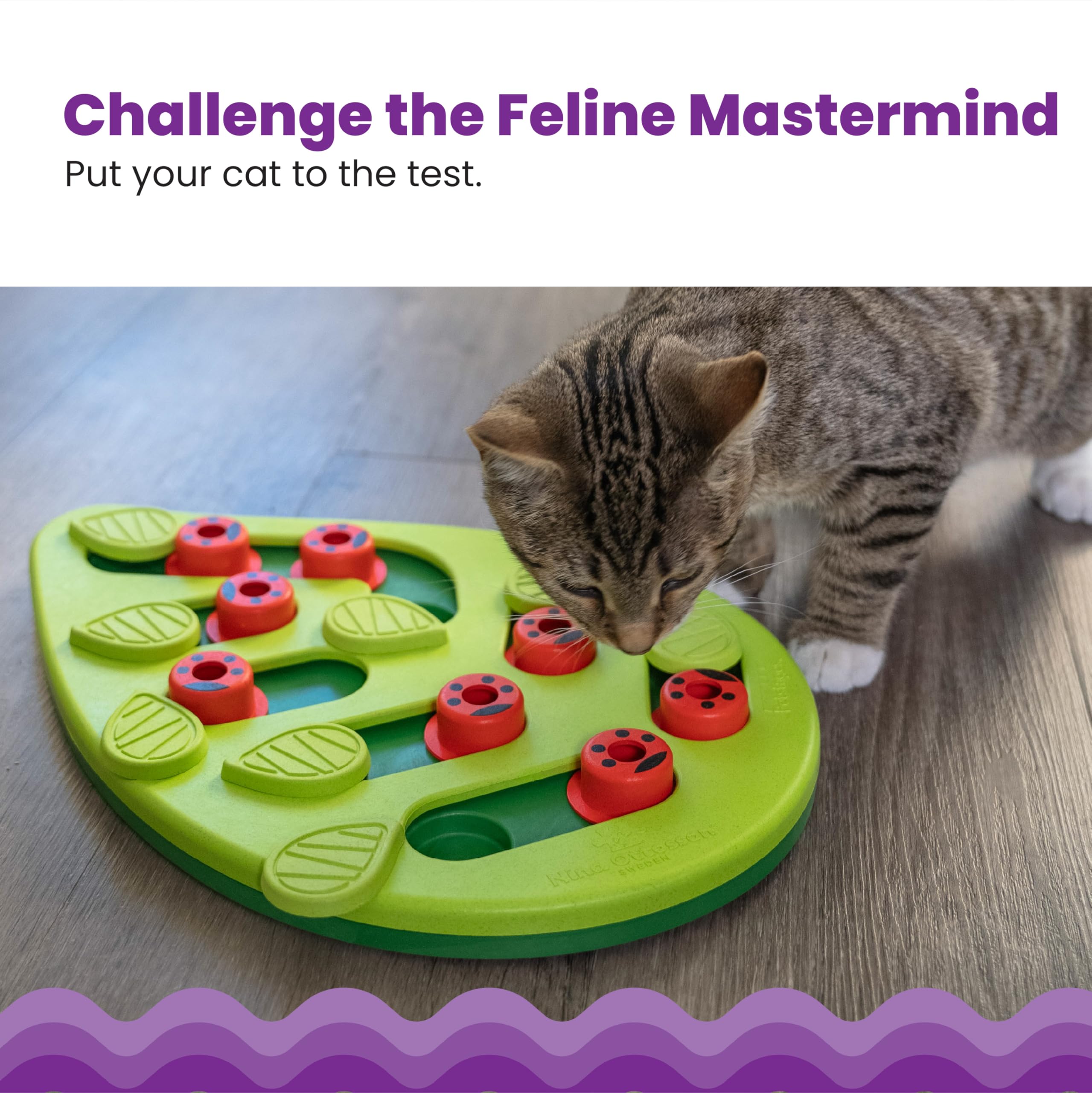 Catstages Nina Ottosson Buggin' Out Puzzle & Play - Interactive Cat Treat Dispenser | 16 Compartments 2