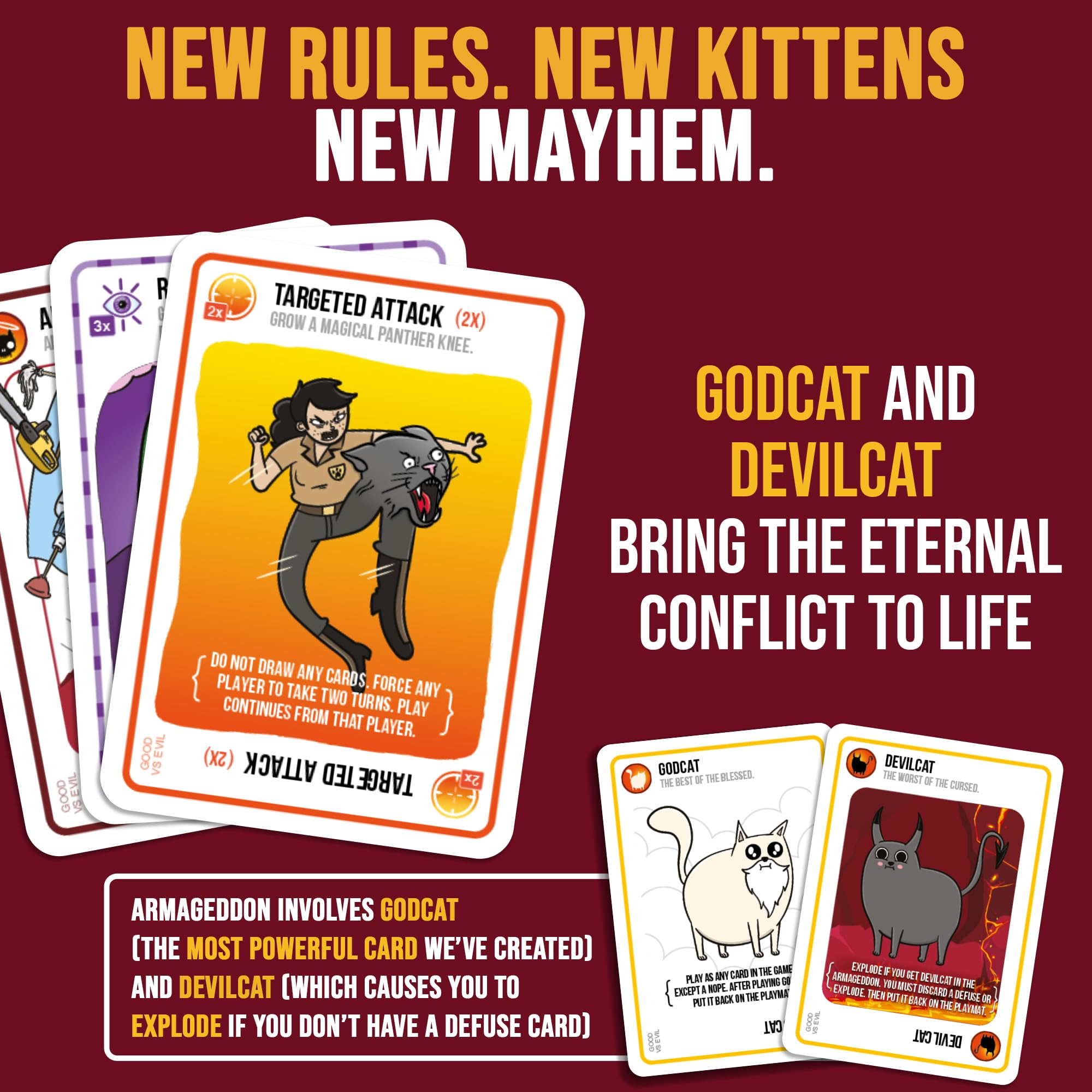 Exploding Kittens Good vs. Evil Card Game - 2-5 Players - Ages 7+ - Based on Netflix Series 6