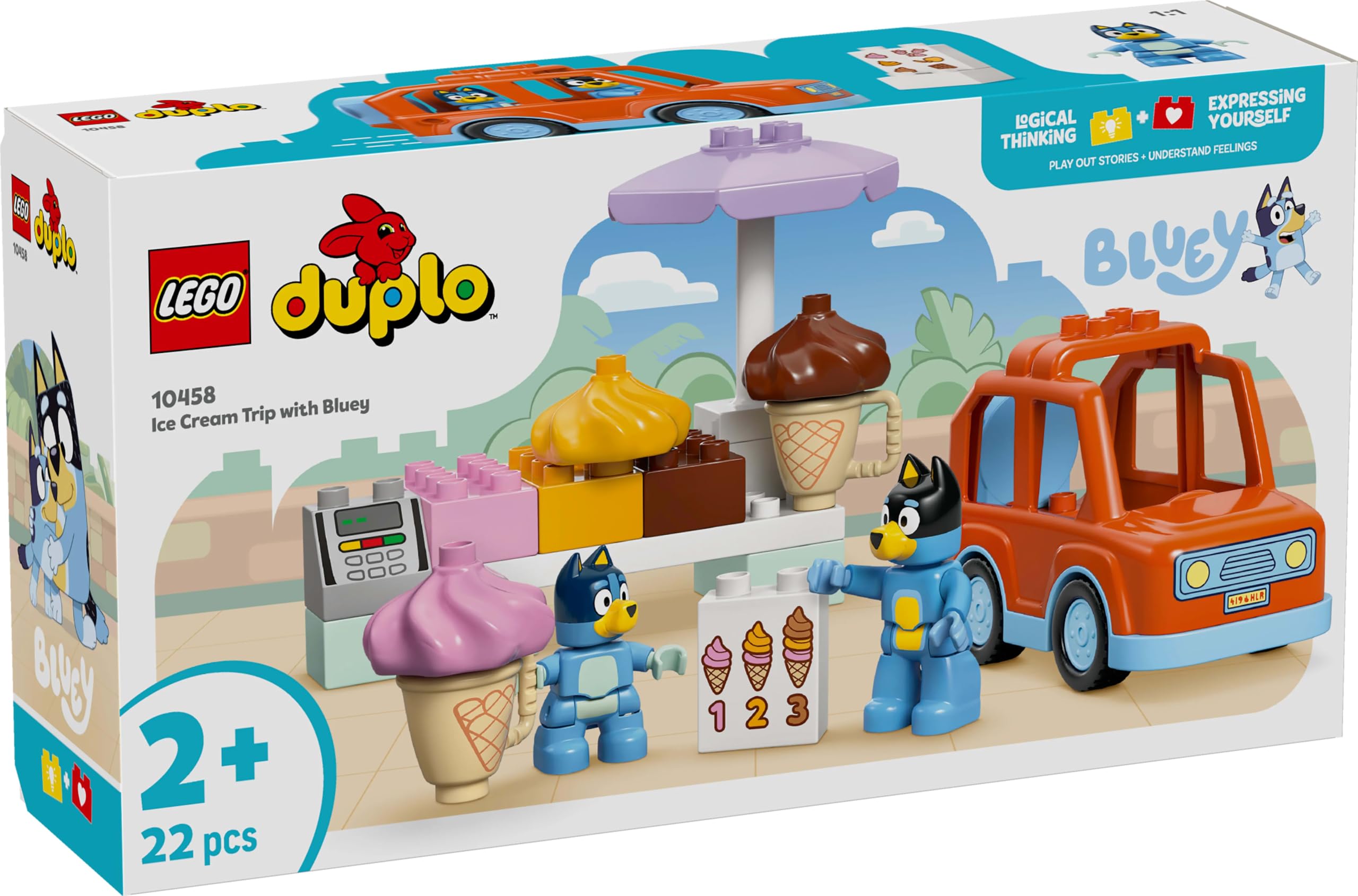 LEGO DUPLO Bluey: Ice Cream Trip with Bluey - Building Set for Toddlers 2+ 6