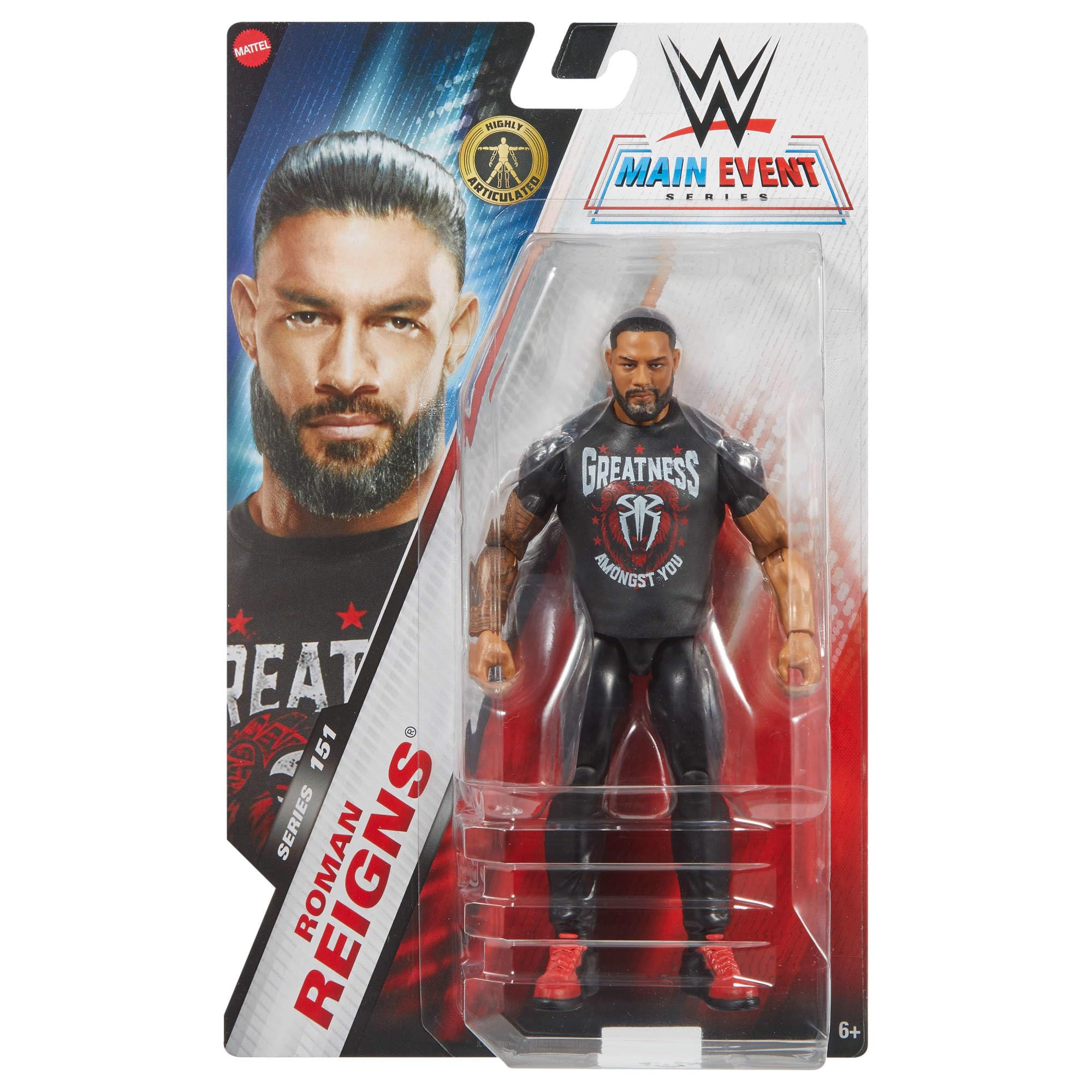 Mattel WWE Roman Reigns Action Figure - 6-inch Main Event Series #151 with 10-Point Articulation 6