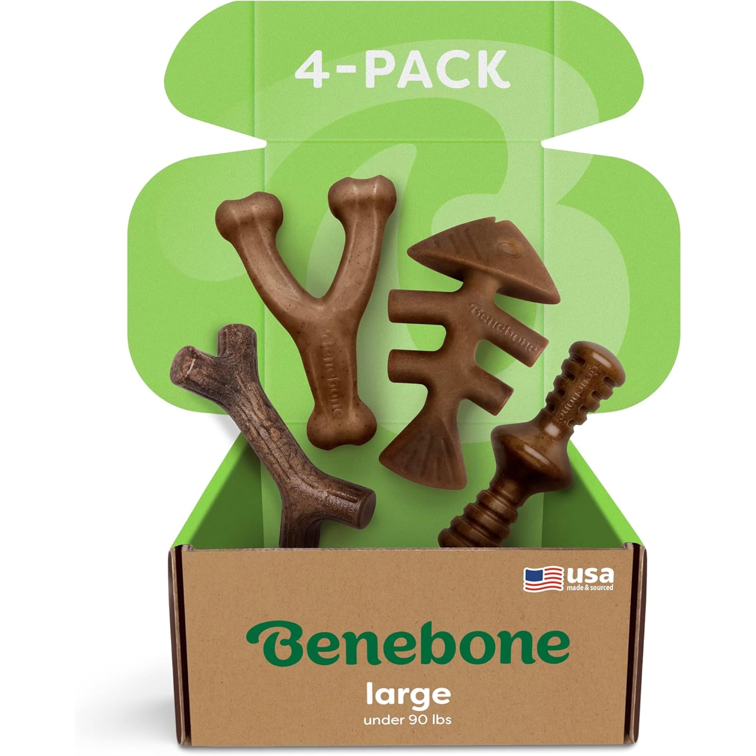 Benebone Indestructible Dog Chew Toy Gift Box - 4 Pack for Large Dogs up to 41kg 1