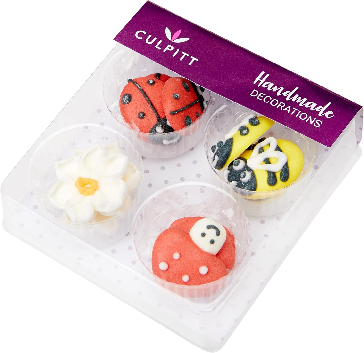 Culpitt Bee, Ladybird, Mushroom & Daisy Sugar Decorations, Spring Themed Edible Cake Toppers 4