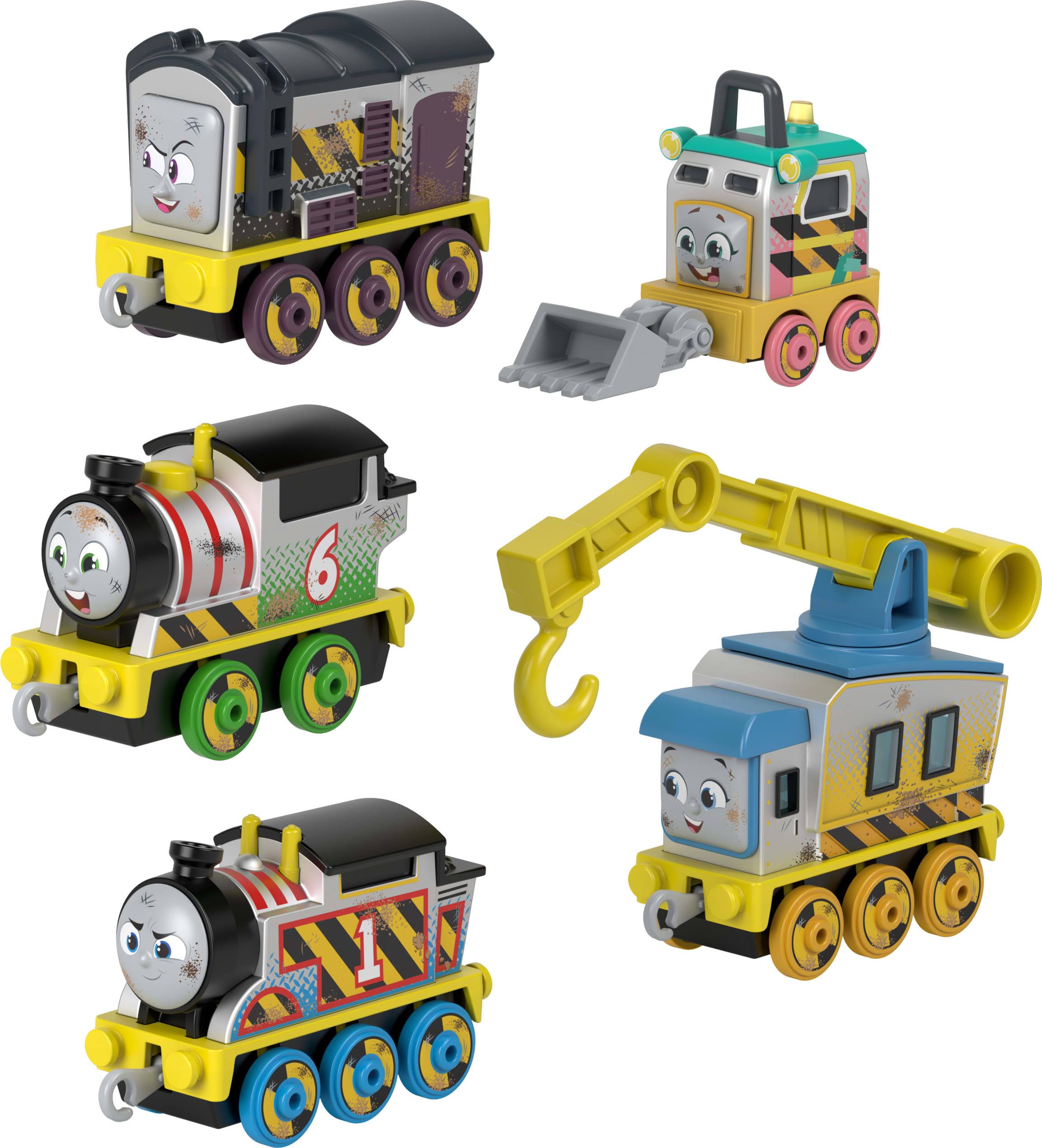 Thomas & Friends Construction Crew 5-Piece Diecast Vehicle Set - Push-Along Toy for Ages 3+
