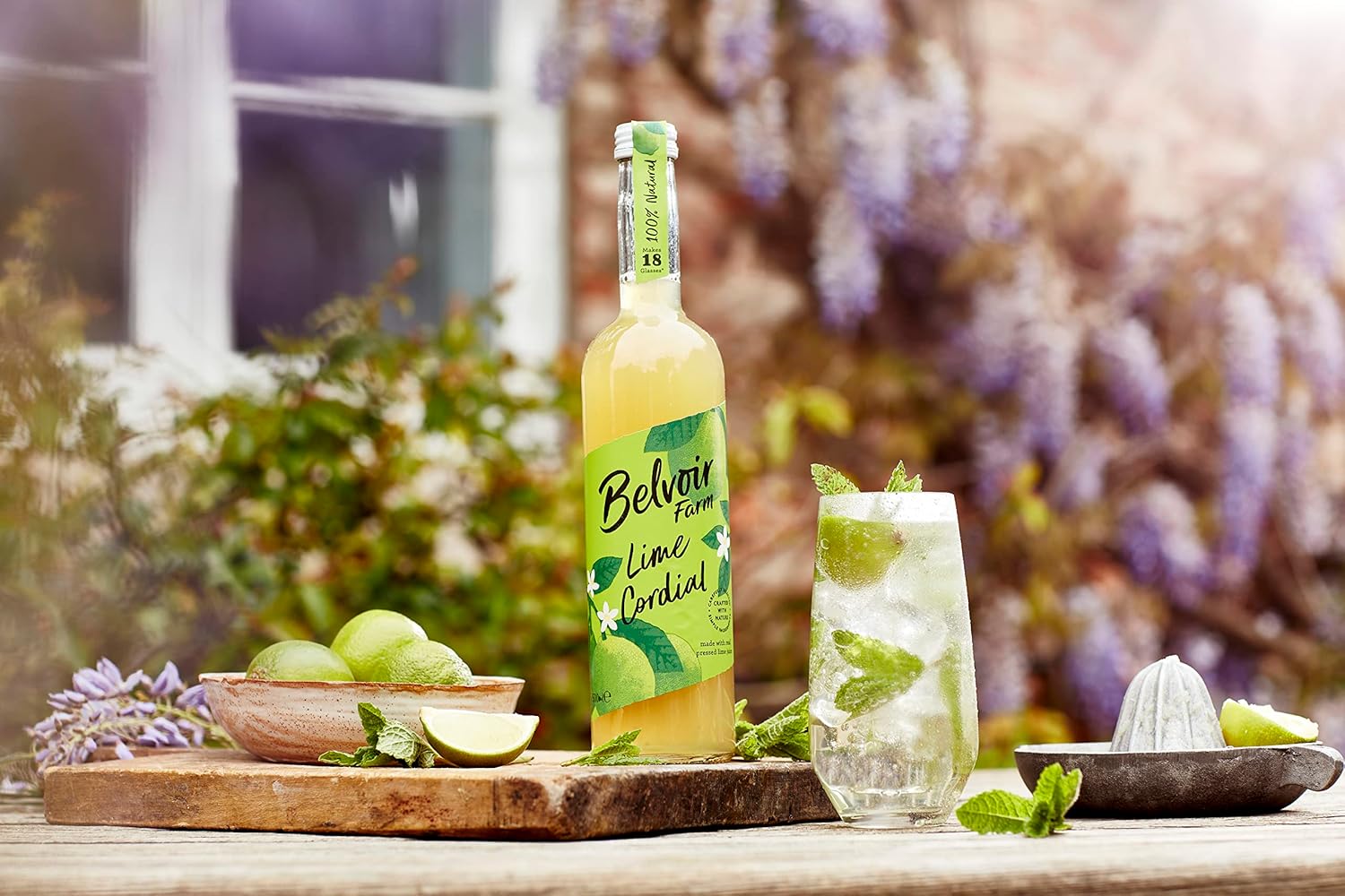 Belvoir Farm Lime Cordial - Fresh Pressed Lime Juice Drink (750ml)