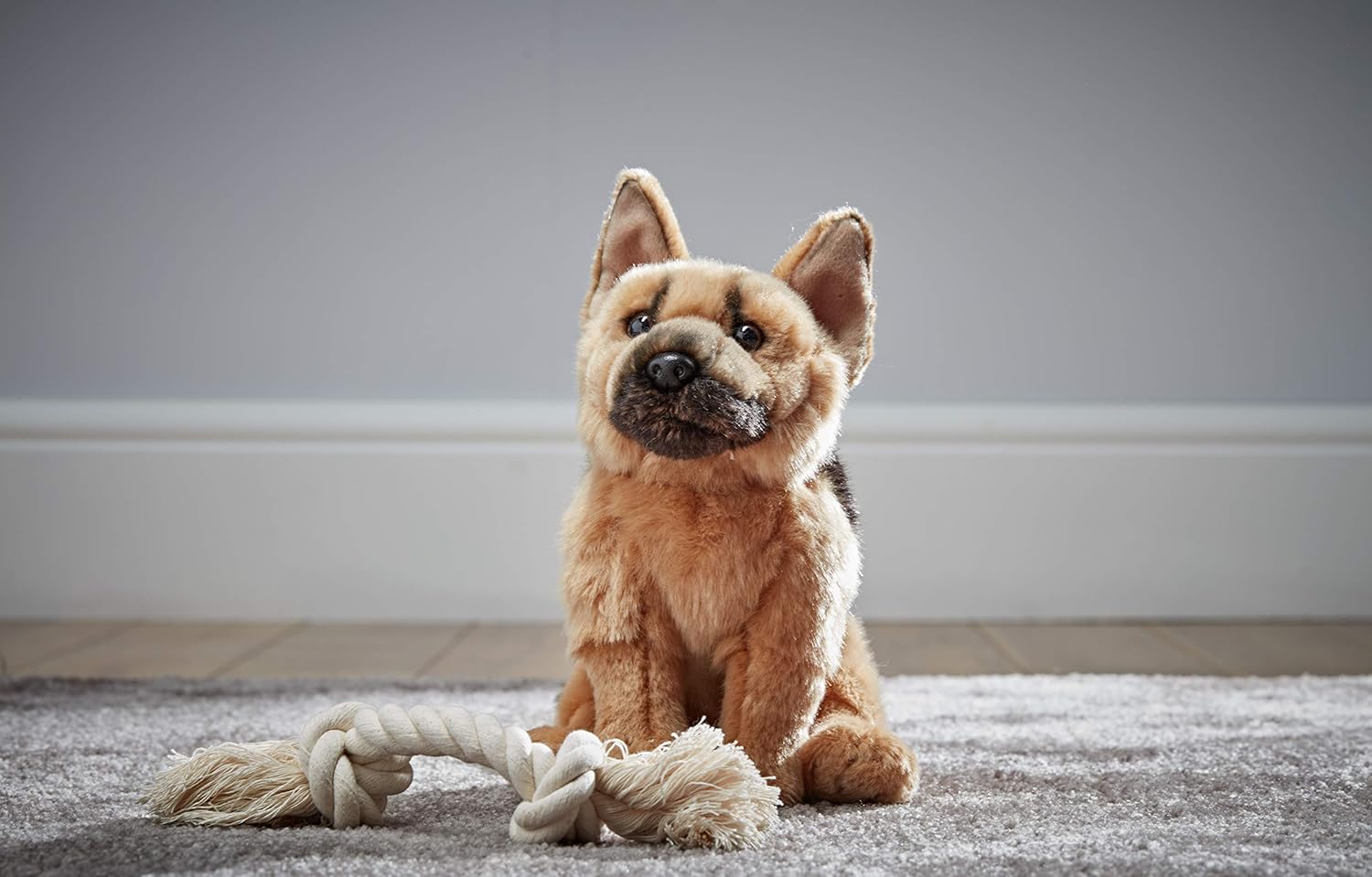 Living Nature German Shepherd Plush Toy - 20cm Realistic Soft Dog 6