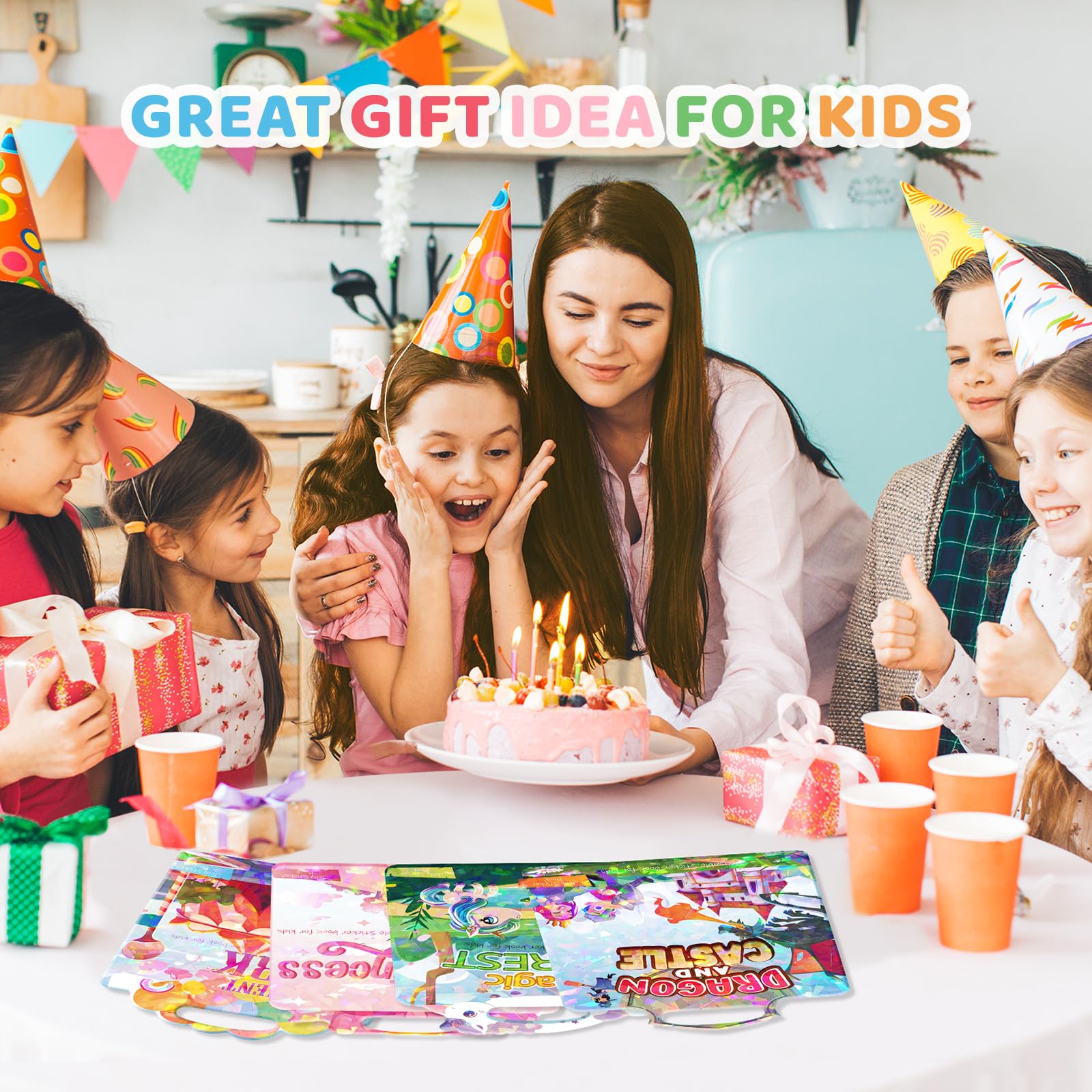 GUYUCOM Reusable Sticker Book Set - 4 Themes with 140+ Stickers for Kids 14