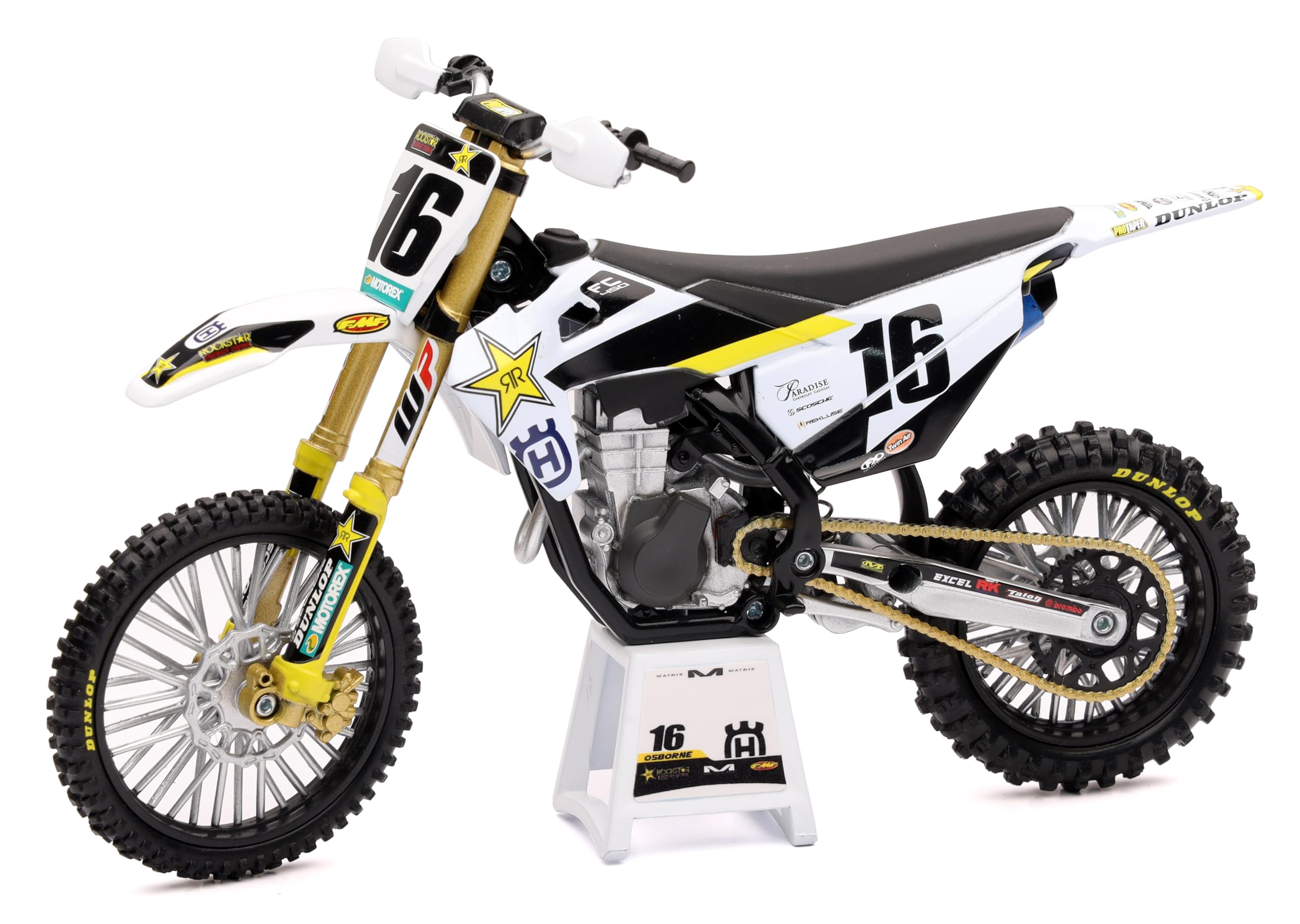 NewRay 1:12 Scale Husqvarna FC 450 2020 Motocross Motorcycle - Zach Osborne No. 16 Replica