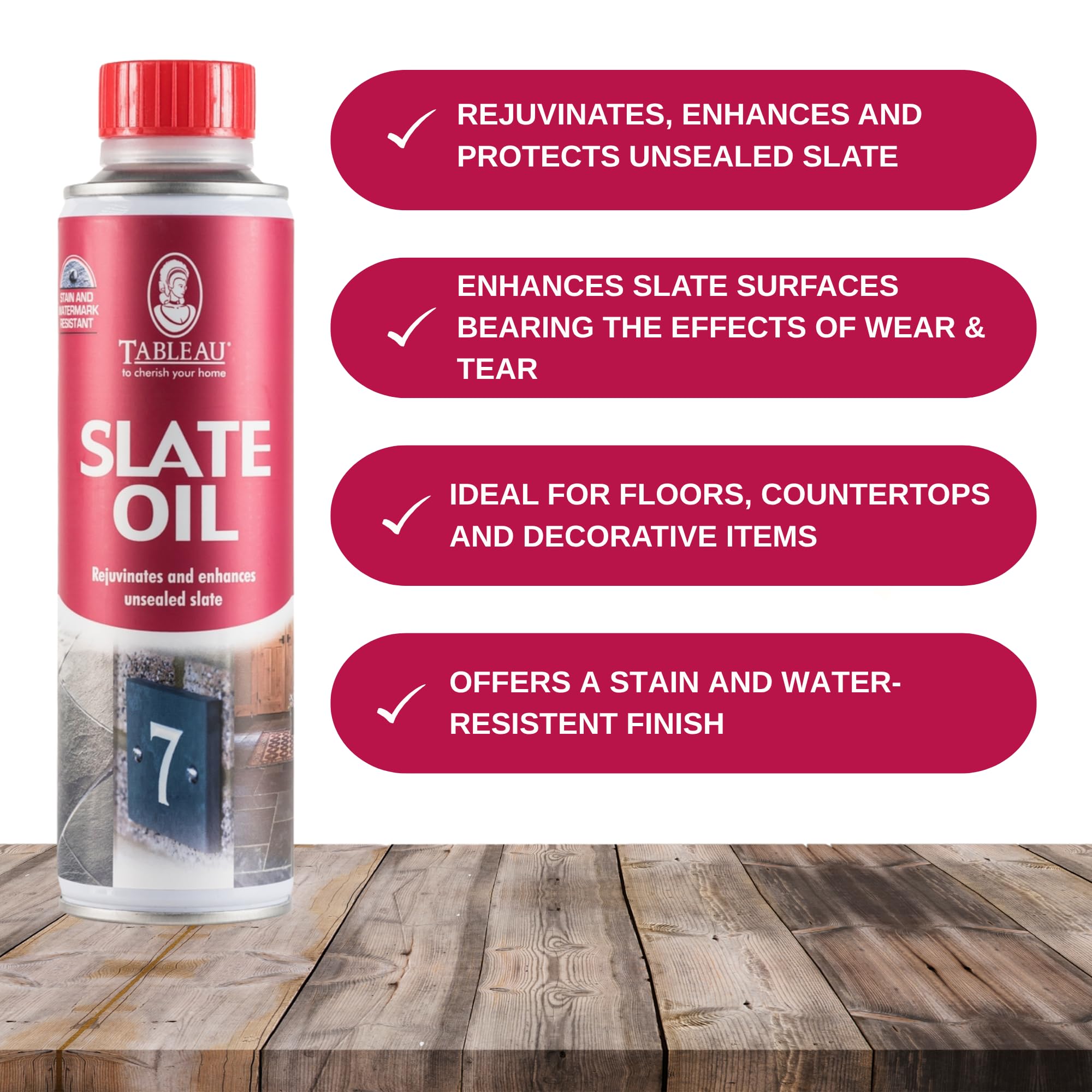 Tableau - Slate Oil 250ml Rejuvenating Treatment for Unsealed Slate Surfaces 5